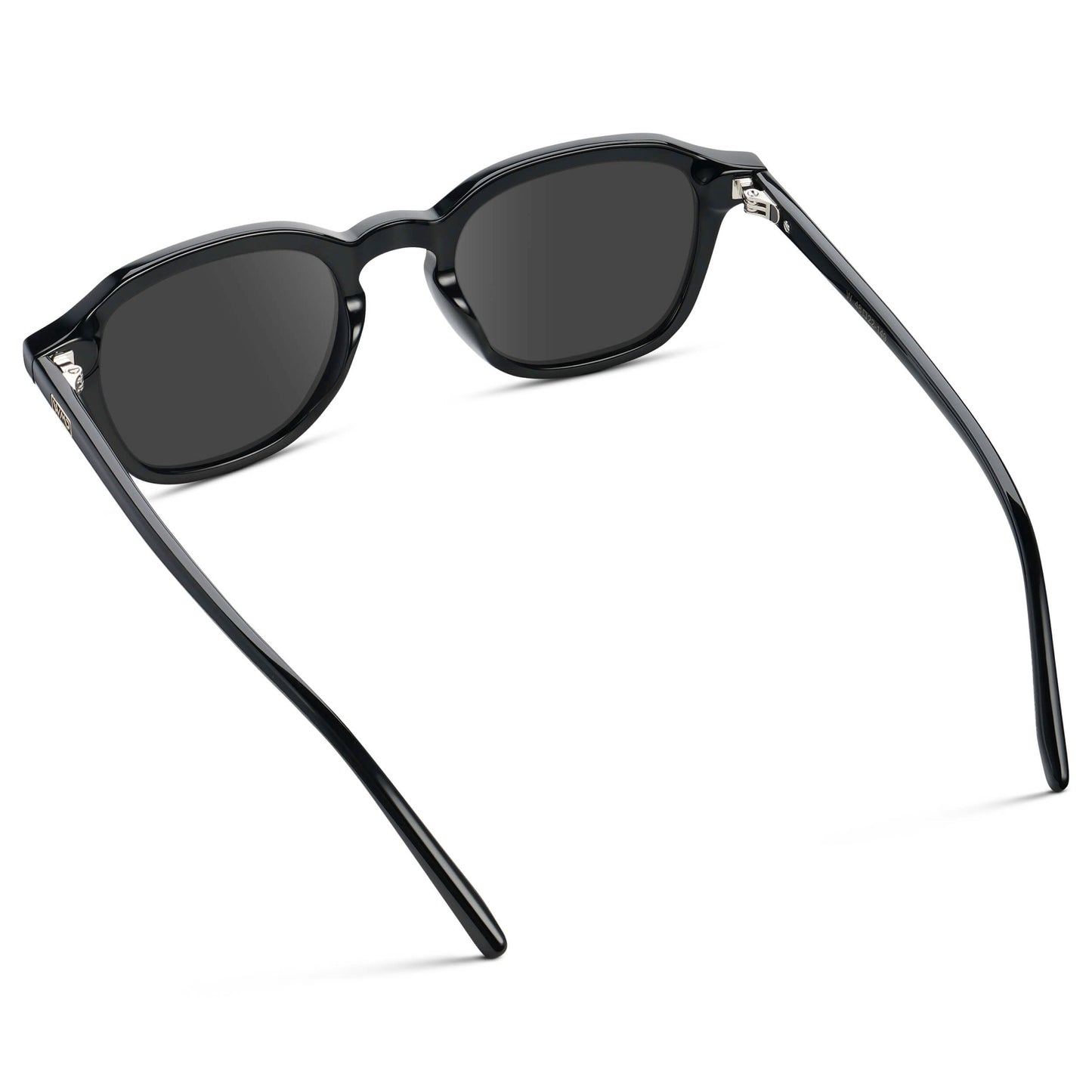 Black / Grey || Men's Geometric Square Prescription Sunglasses with Black Acetate Frame and Grey Lens