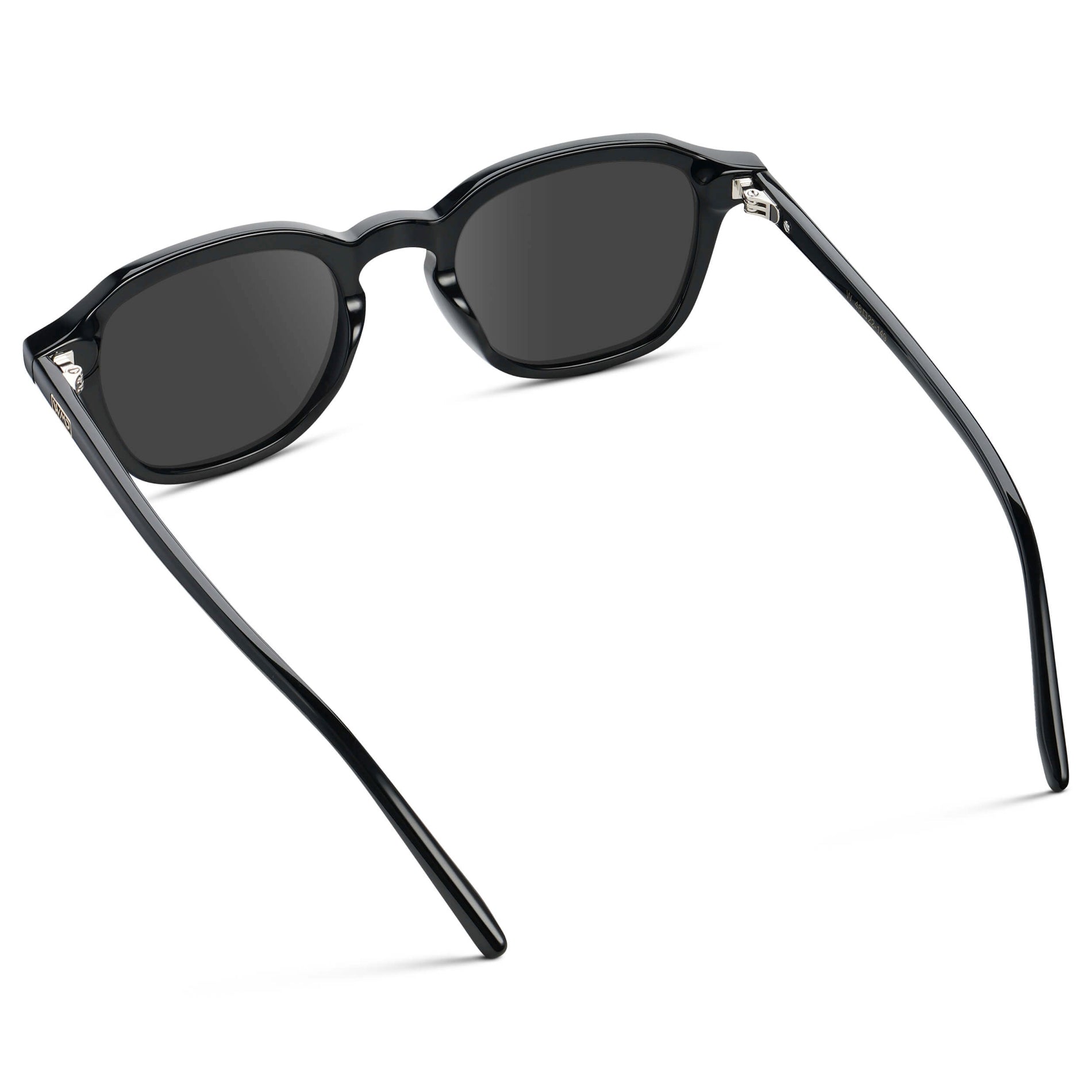 Black / Grey || Men's Geometric Square Prescription Sunglasses with Black Acetate Frame and Grey Lens