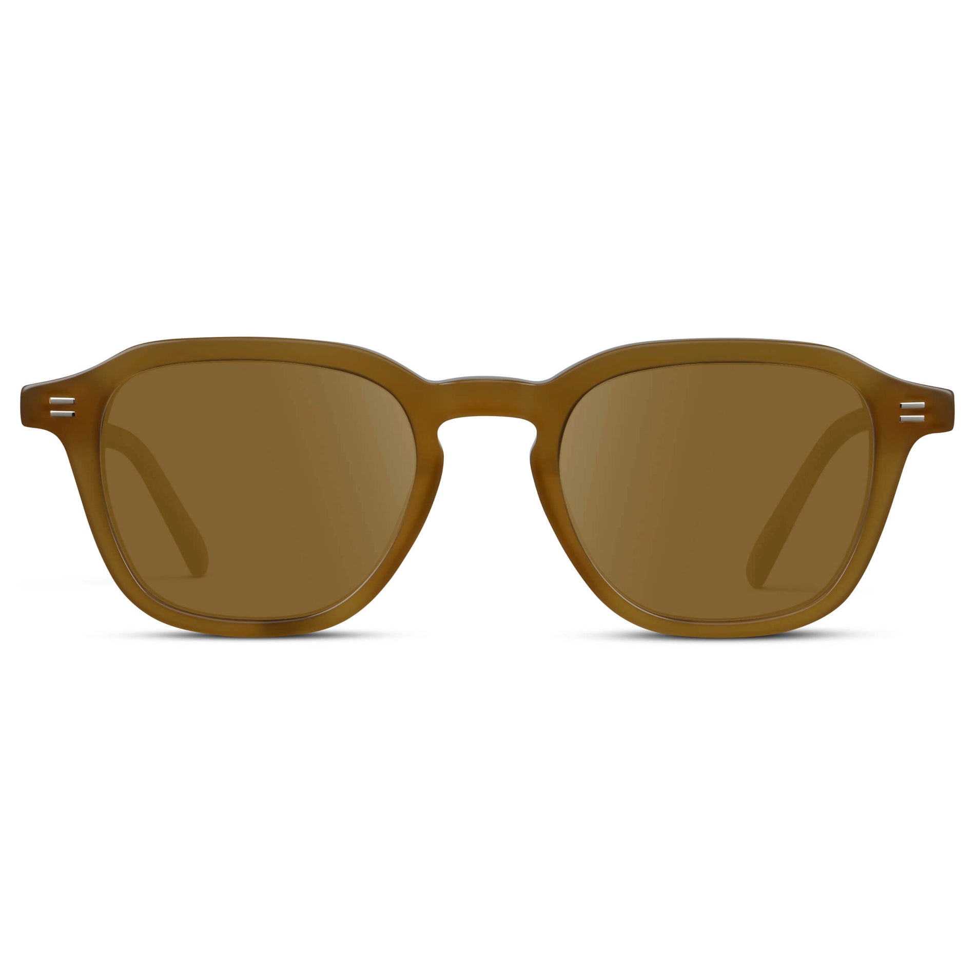 Dune Brown / Amber || Men's Geometric Square Prescription Sunglasses with Dune Brown Acetate Frame and Amber Lens