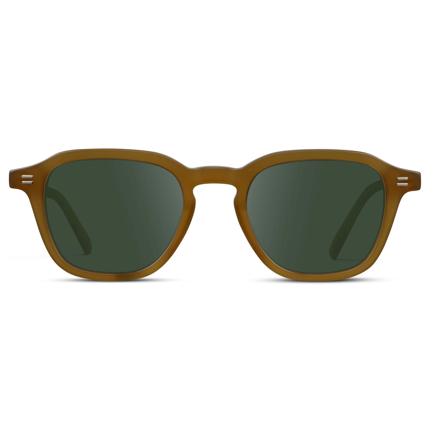 Dune Brown / G15 || Men's Geometric Square Prescription Sunglasses with Dune Brown Acetate Frame and Green Lens