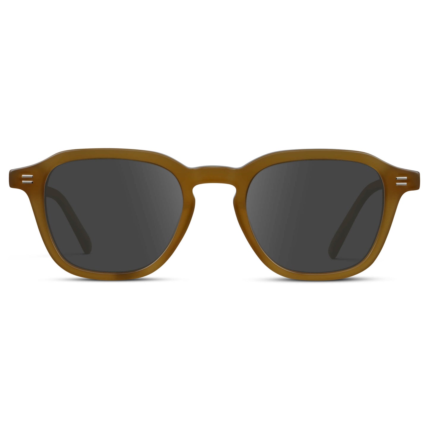 Dune Brown / Grey || Men's Geometric Square Prescription Sunglasses with Dune Brown Acetate Frame and Grey Lens
