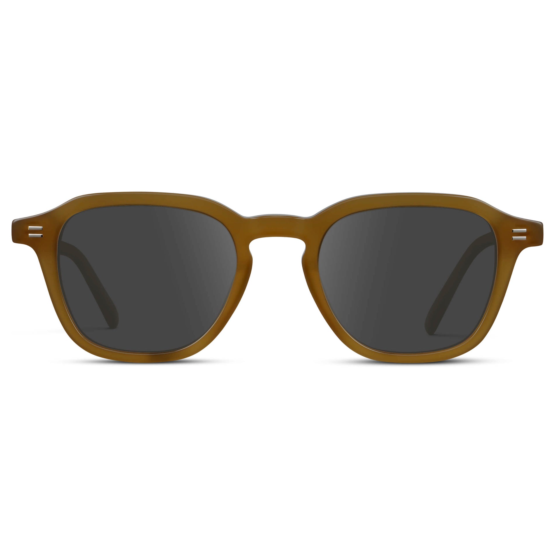 Dune Brown / Grey || Men's Geometric Square Prescription Sunglasses with Dune Brown Acetate Frame and Grey Lens