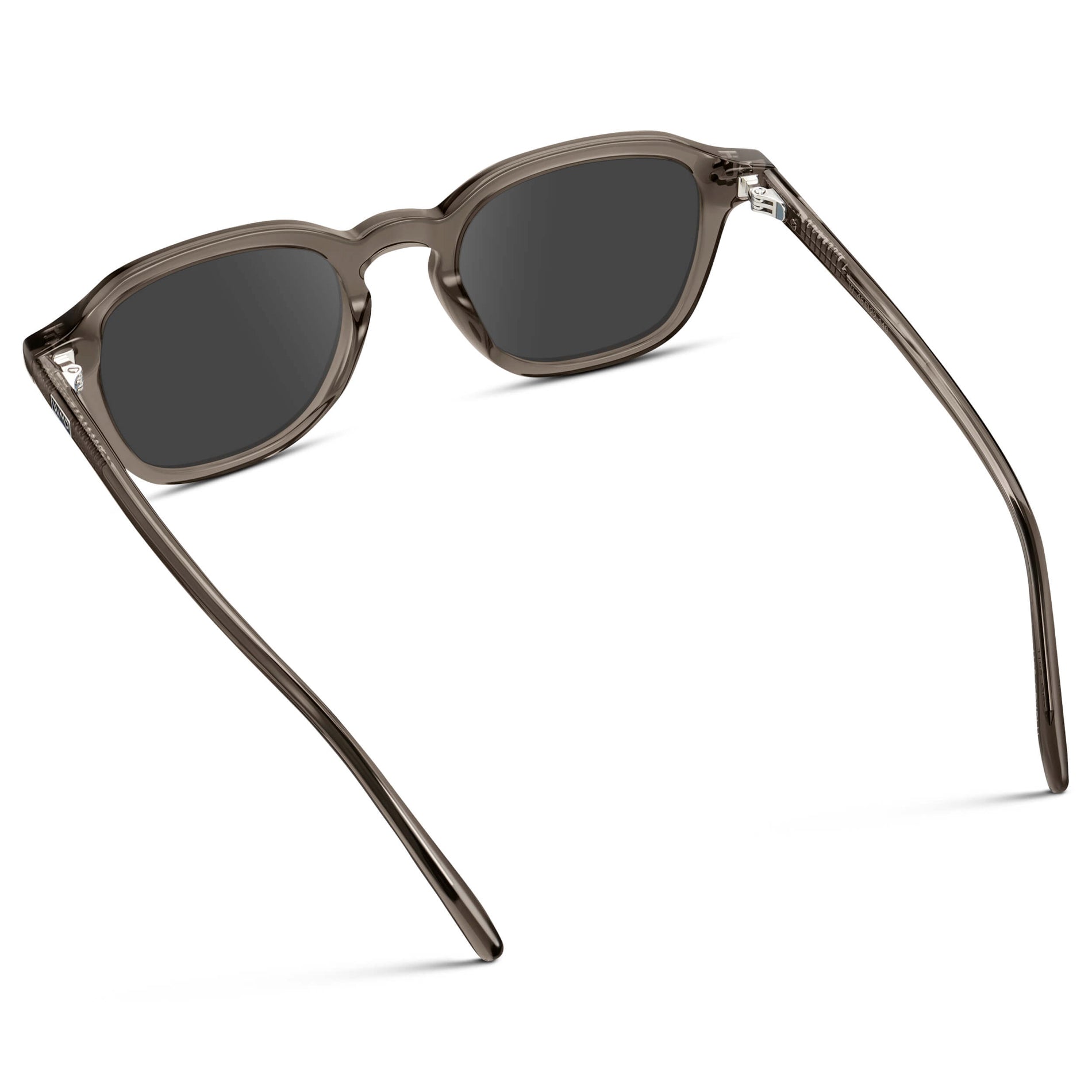 Crystal Gunmetal / Grey || Men's Geometric Square Prescription Sunglasses with Crystal Gunmetal Acetate Frame and Grey Lens