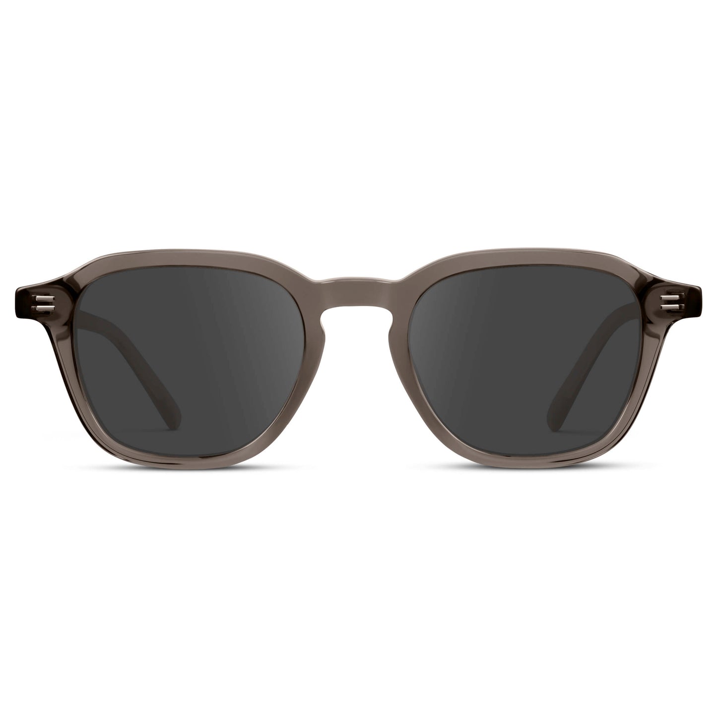 Crystal Gunmetal / Grey || Men's Geometric Square Prescription Sunglasses with Crystal Gunmetal Acetate Frame and Grey Lens