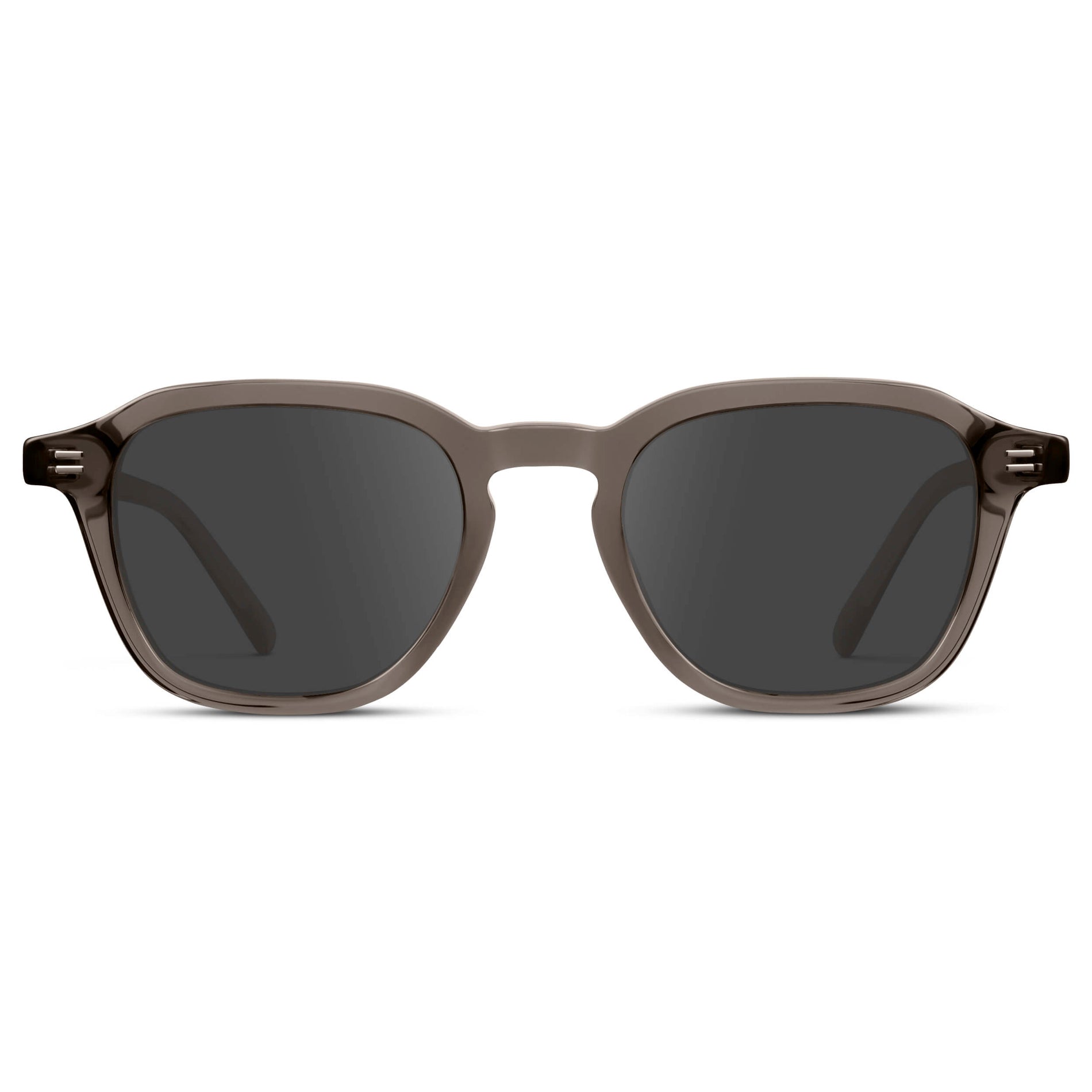 Crystal Gunmetal / Grey || Men's Geometric Square Prescription Sunglasses with Crystal Gunmetal Acetate Frame and Grey Lens