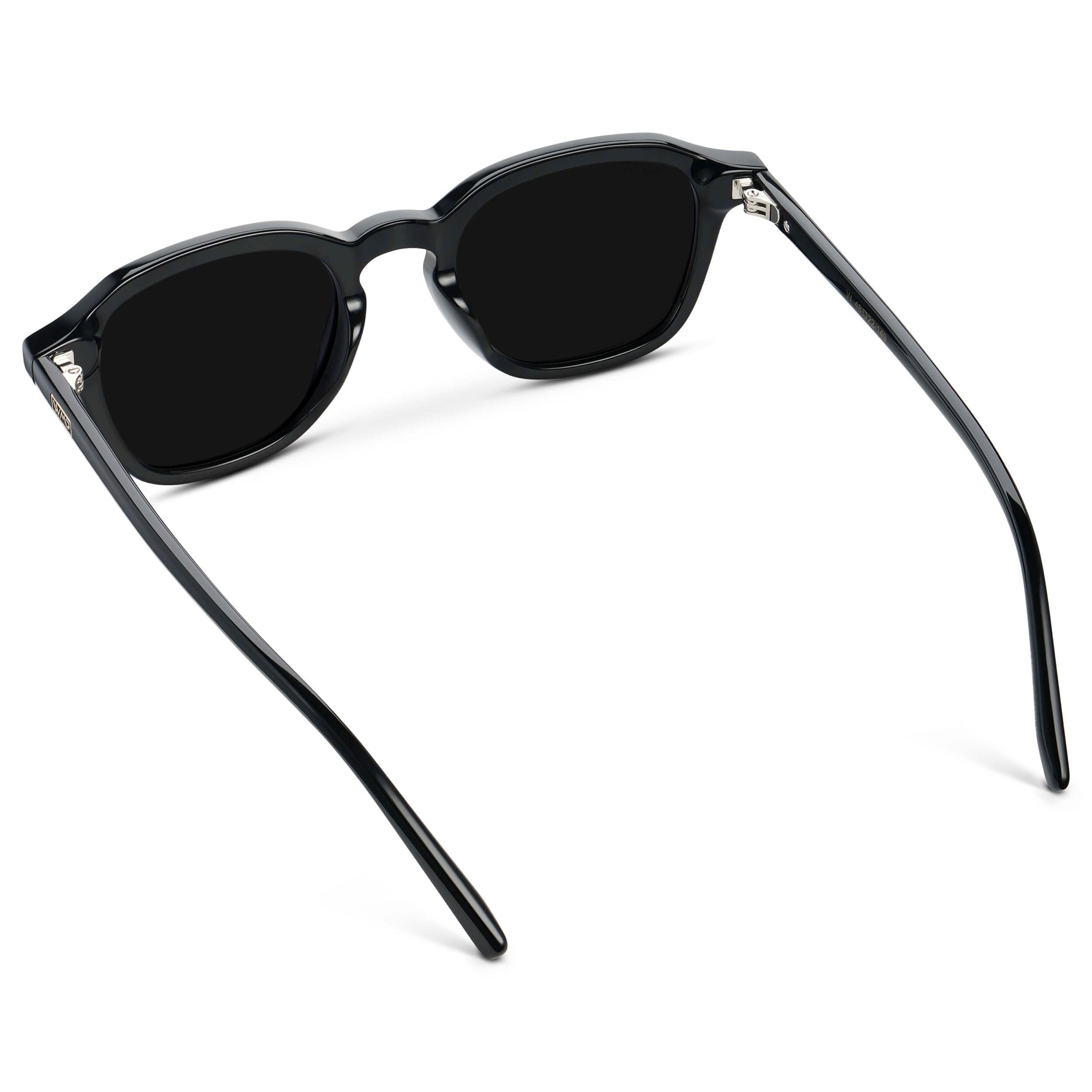 Black / Triple Black Lens || Men's Geometric Square Sunglasses with Black Acetate Frame and Triple Black Polarized Lens