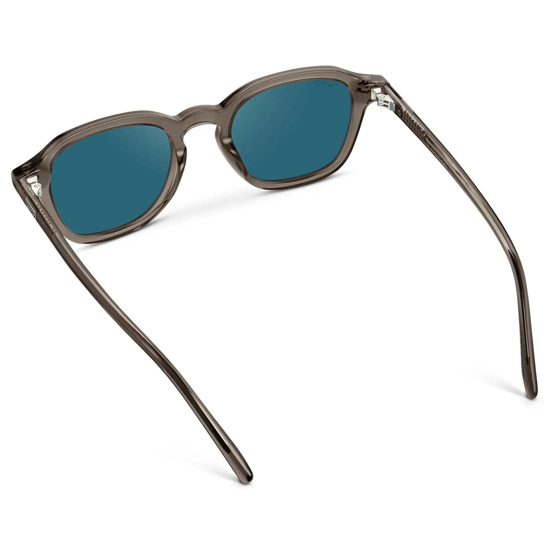 Crystal Gunmetal / Laguna Blue Lens || Men's Geometric Square Sunglasses with Crystal Gunmetal Acetate Frame and Laguna Blue Polarized Lens