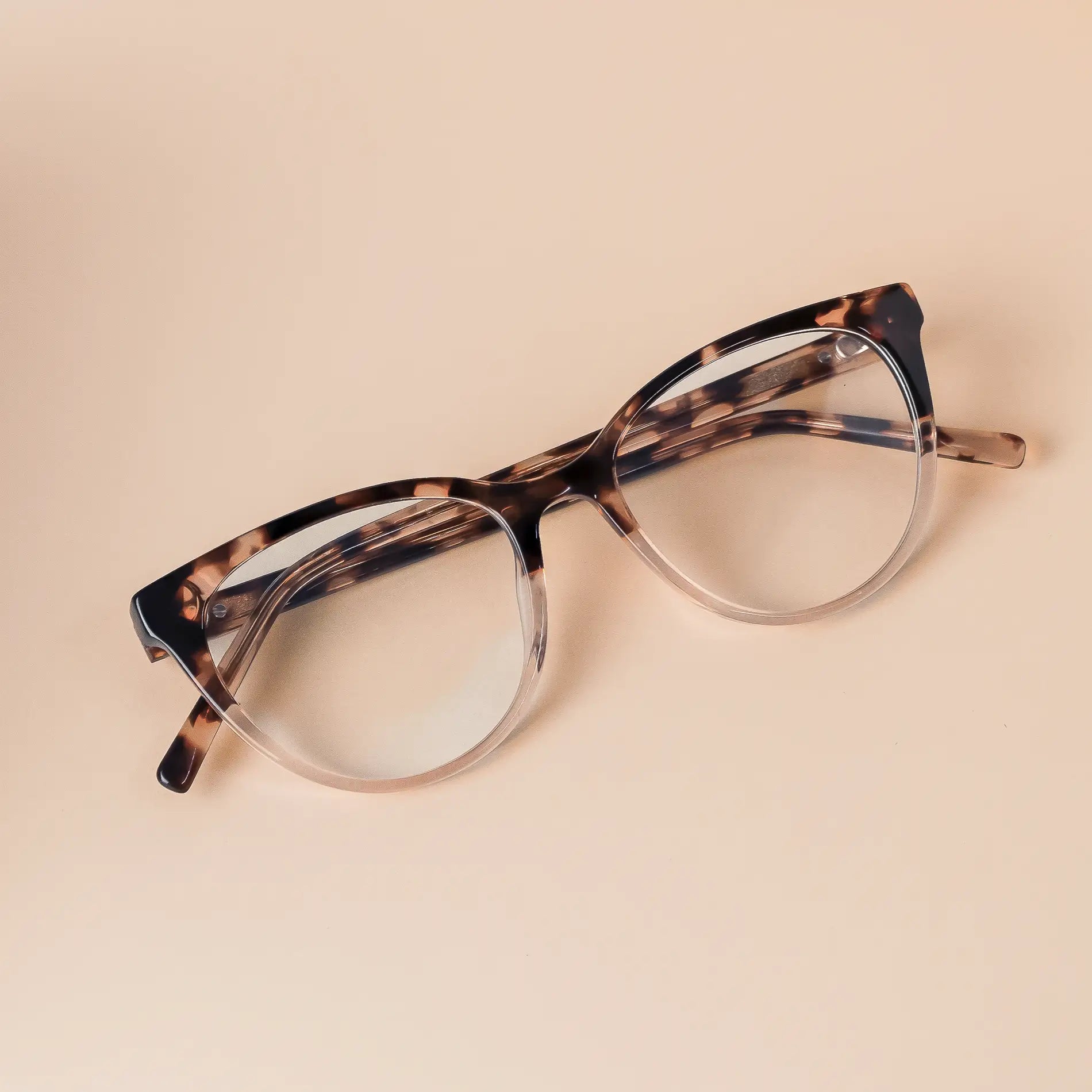 Crystal Brown Tortoise || Brown Cateye Frame Blue Light Blocking Glasses for Computer Use