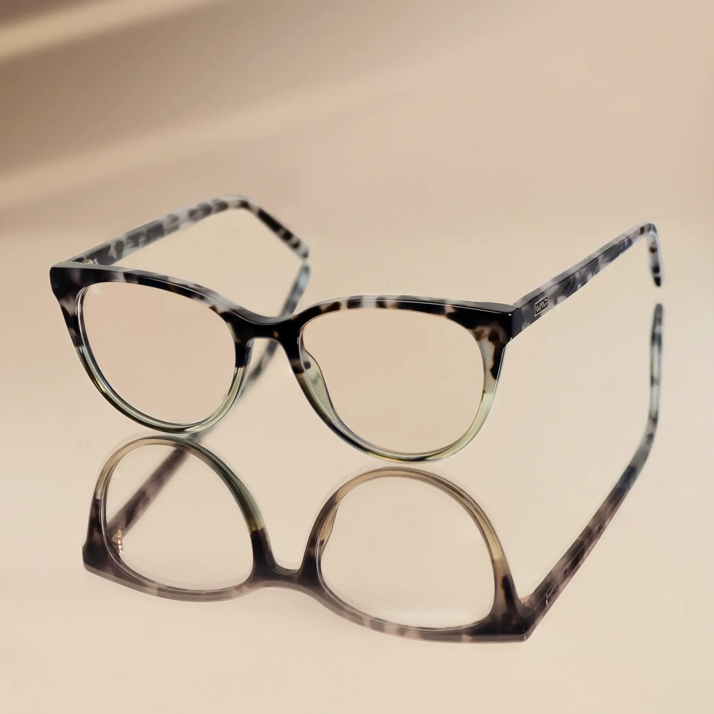 Tortoise Light Crystal Green || Green Cateye Frame Blue Light Blocking Glasses for Computer Use