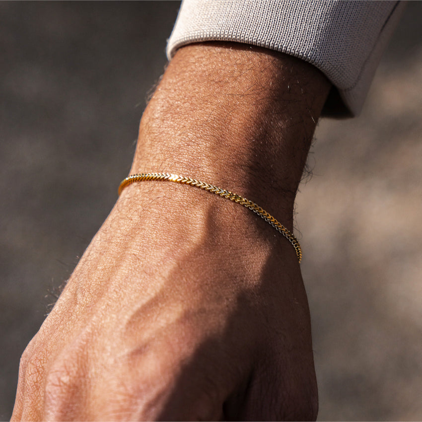 Gold || Handmade 14K Gold Plated Adjustable Bracelet Set for Men