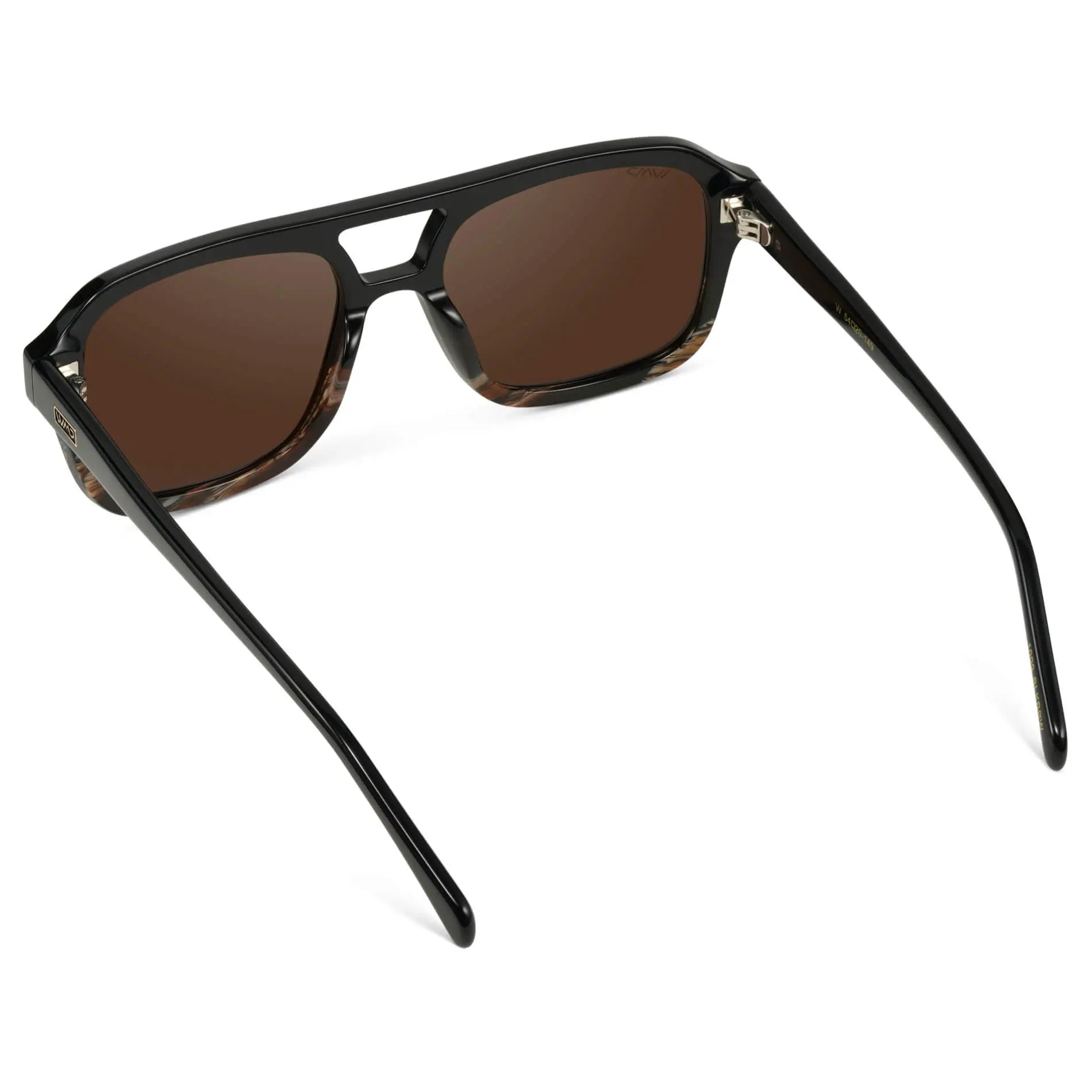 Black Mineral / Brown Lens || Women's Oversized Square Aviator Sunglasses in Black Mineral with Brown Polarized Lenses