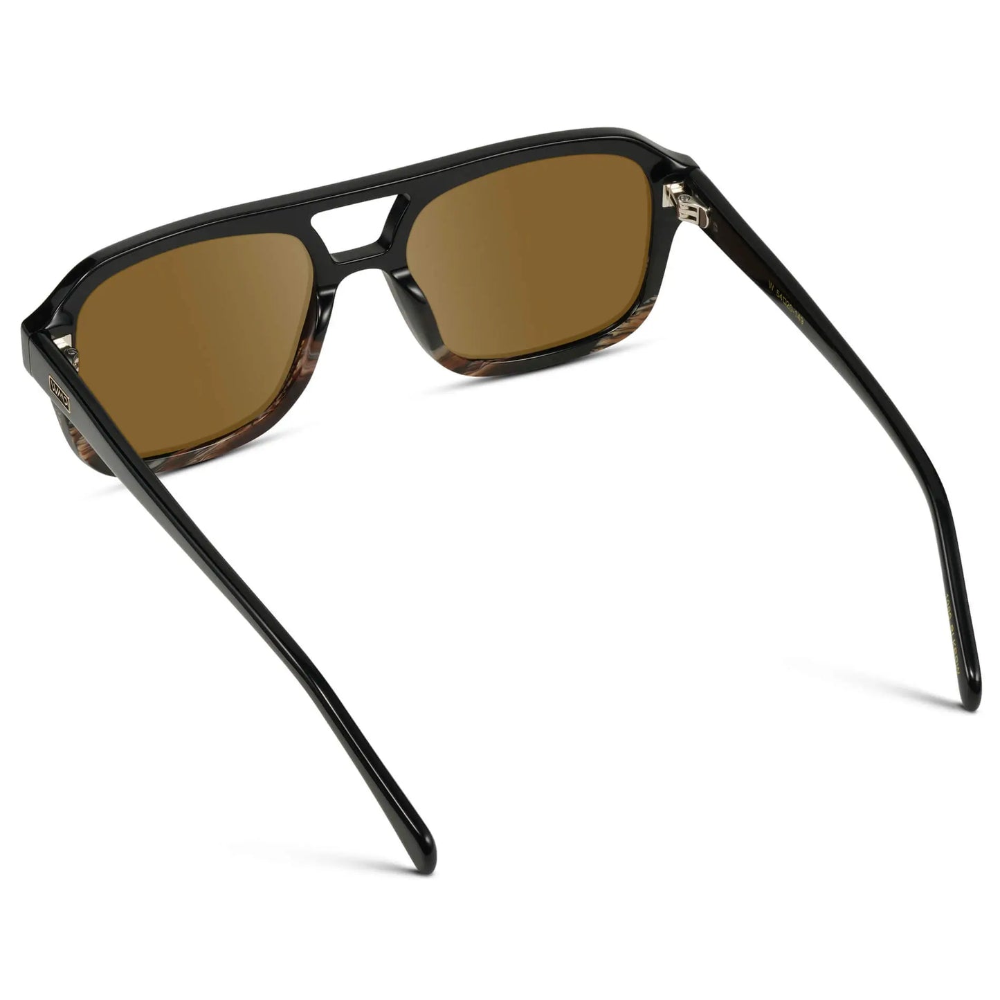 Black Mineral / Amber || Women's Oversized Square Prescription Sunglasses with Black Mineral Frame and Brown Lenses on a white background