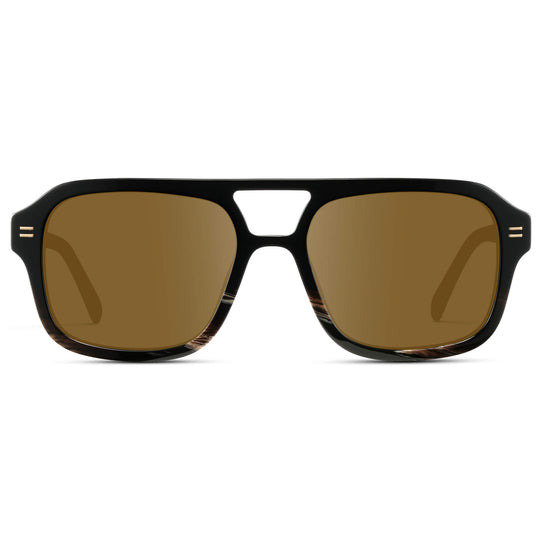 Black Mineral / Amber || Oversized Square Prescription Sunglasses
