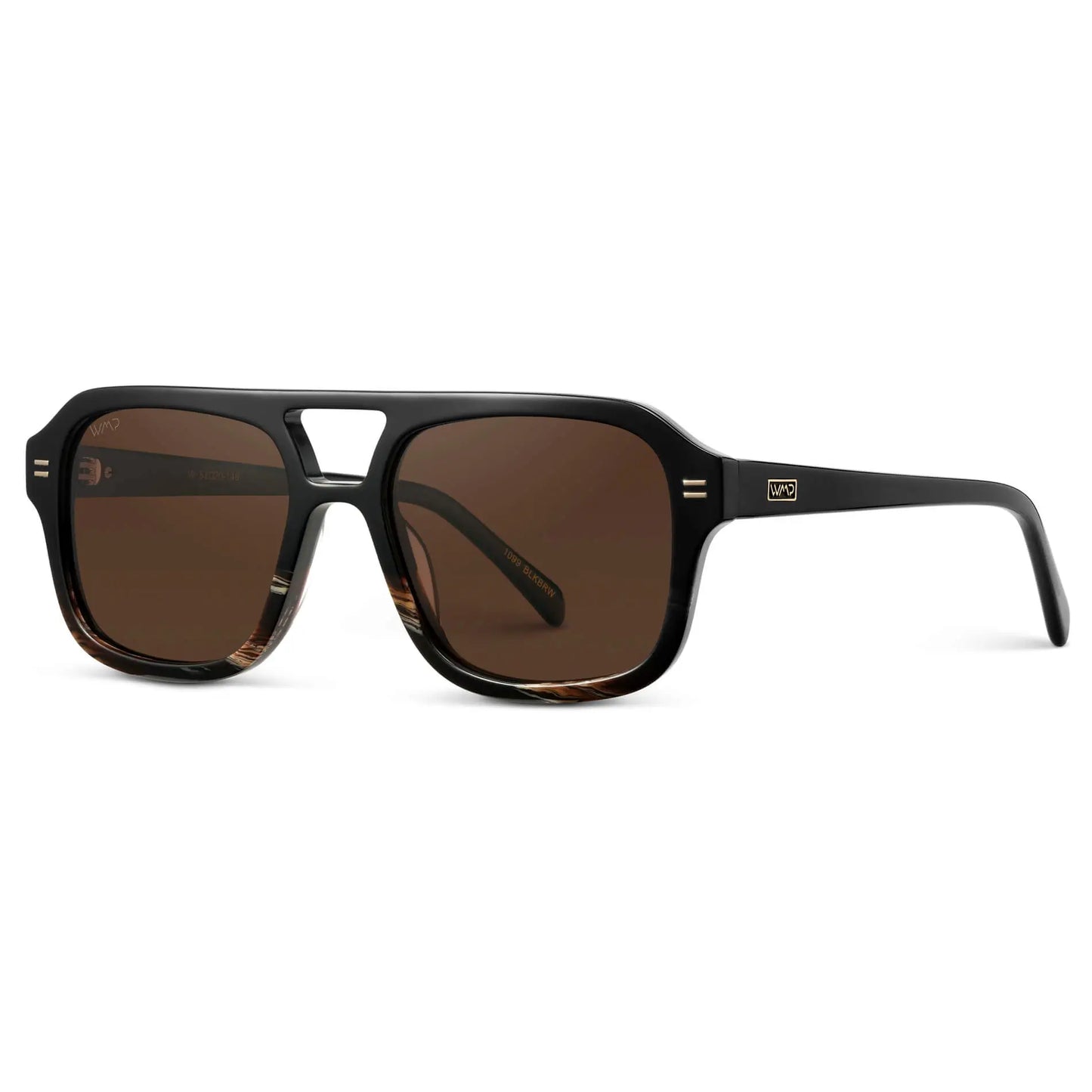 Black Mineral / Brown Lens || Women's Oversized Square Aviator Sunglasses in Black Mineral with Brown Polarized Lenses