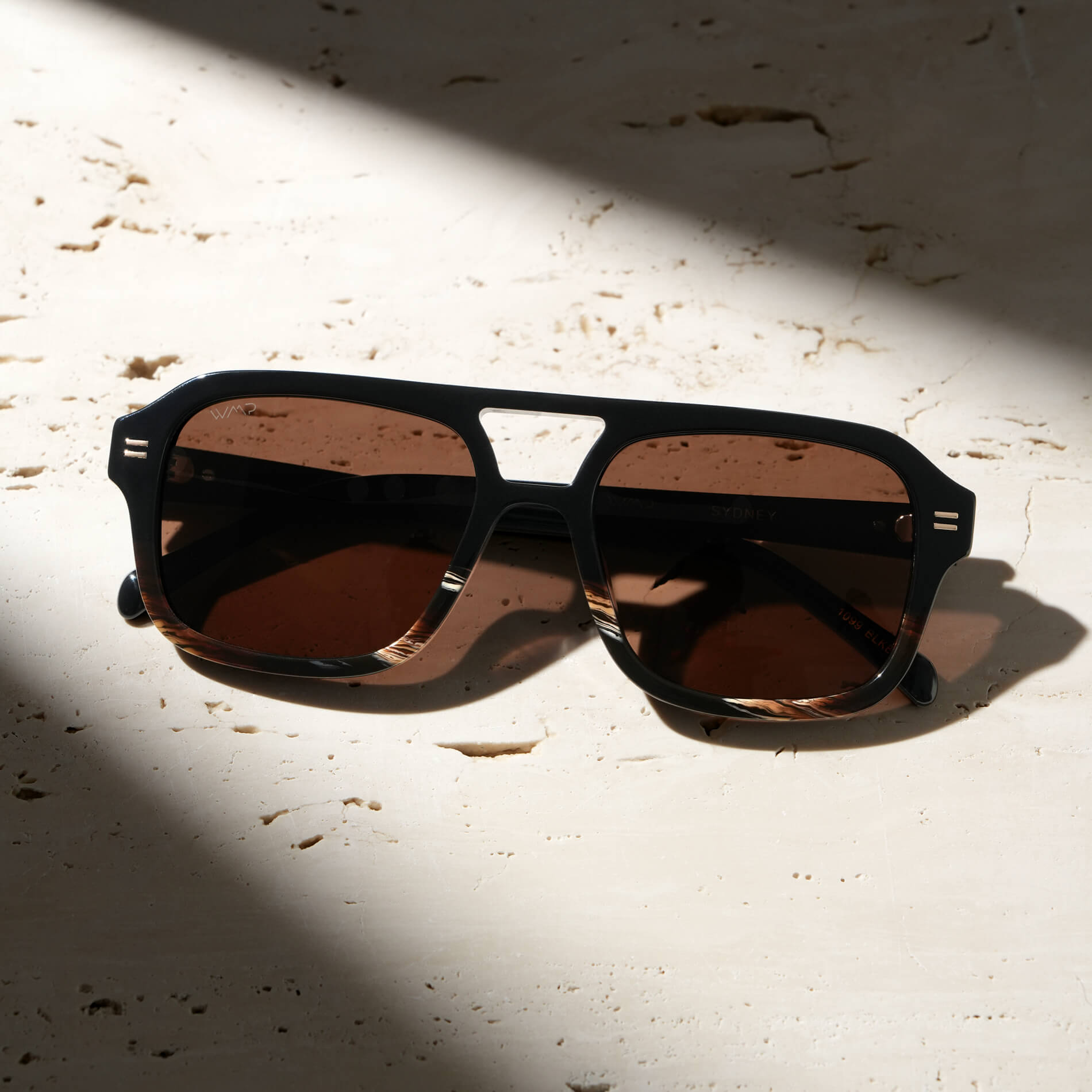 Black Mineral / Brown Lens || Women's Oversized Square Aviator Sunglasses in Black Mineral with Brown Polarized Lenses