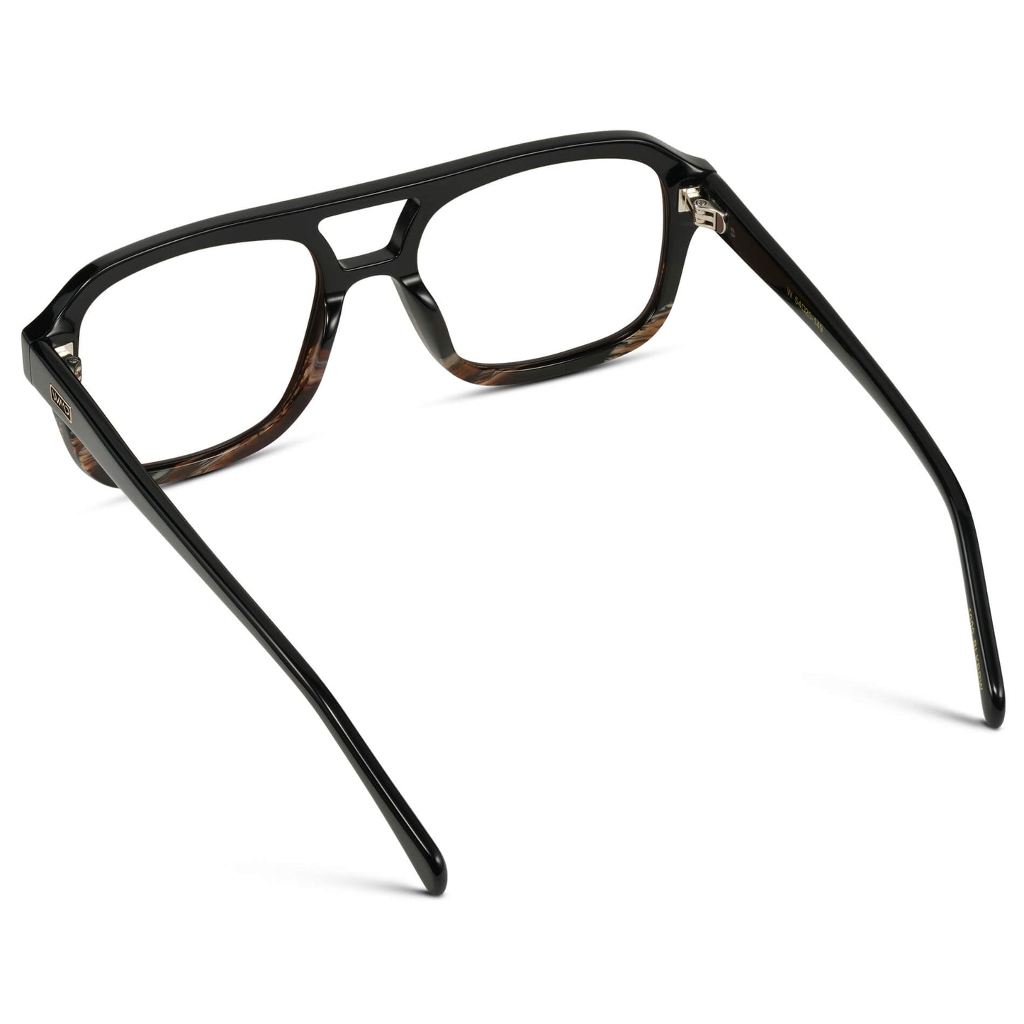 Black Mineral || Square Frame Glasses with Clear Prescription Lenses.