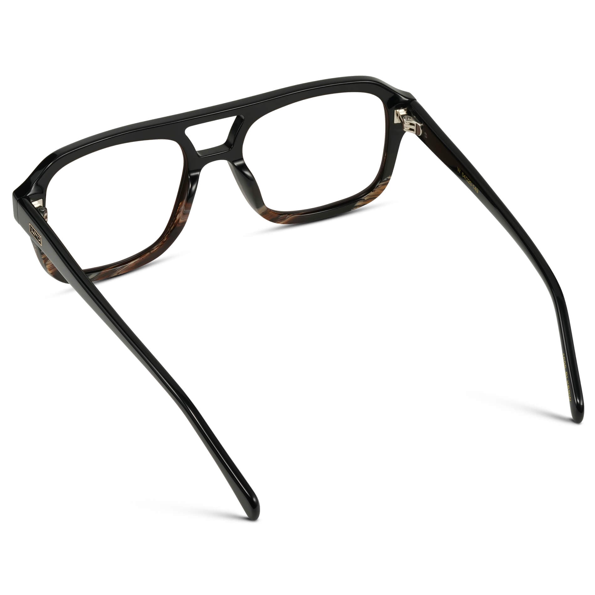 Black Mineral || Square Frame Glasses with Clear Prescription Lenses.