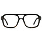 Black Mineral || Women's Prescription Oversized Square Glasses with Black Frame and Clear Lenses on a white background 