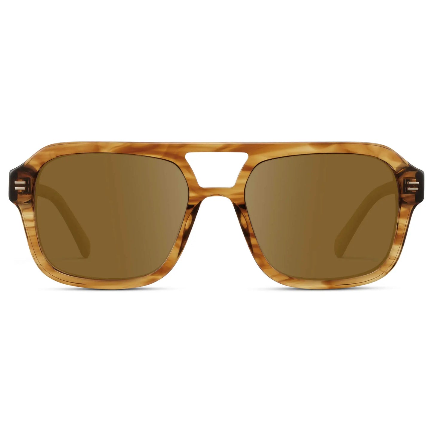 Crystal Brown Grain / Amber || Women's Oversized Square Prescription Sunglasses with Crystal Brown Grain Frame and Brown Lenses on a white background