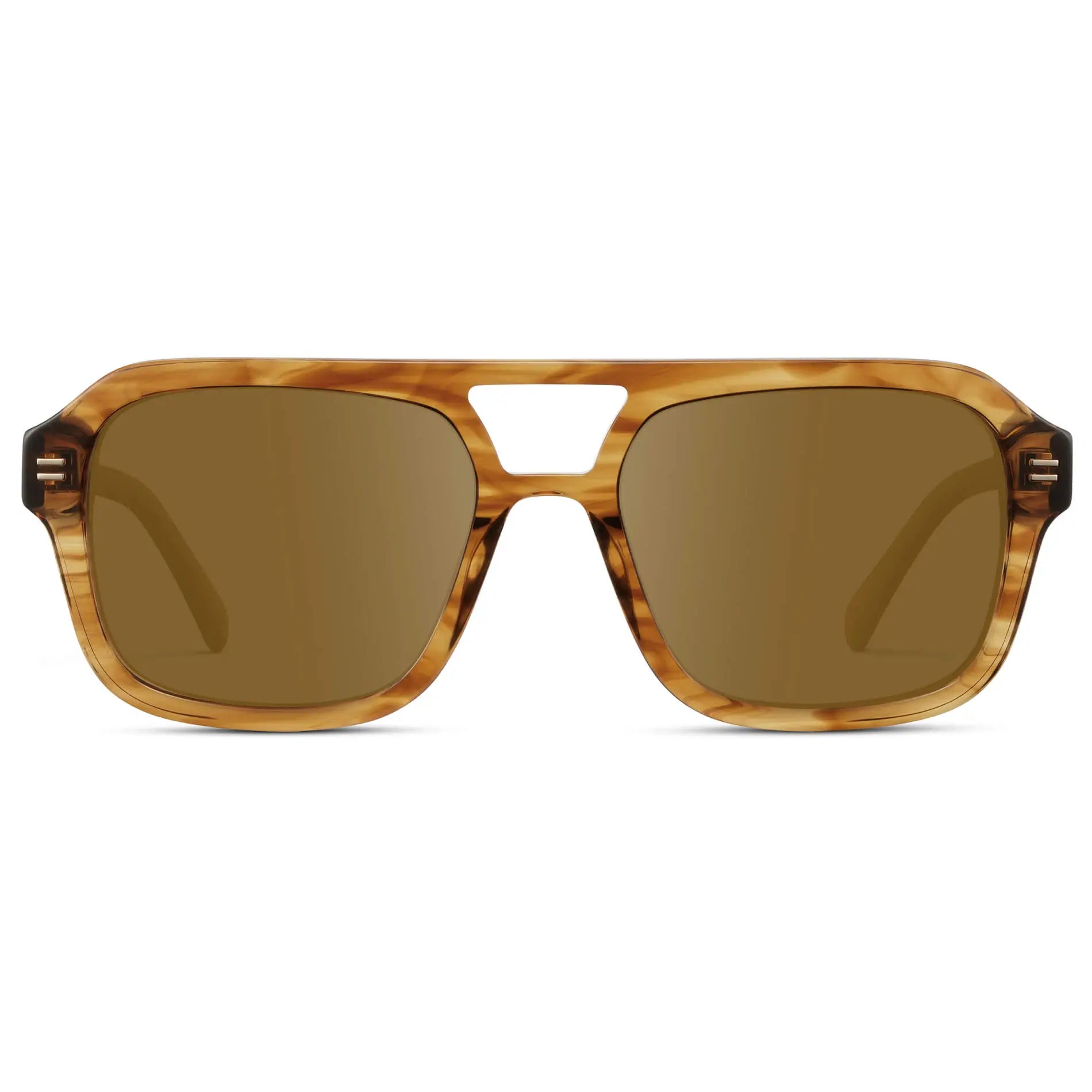 Crystal Brown Grain / Amber || Women's Oversized Square Prescription Sunglasses with Crystal Brown Grain Frame and Brown Lenses on a white background