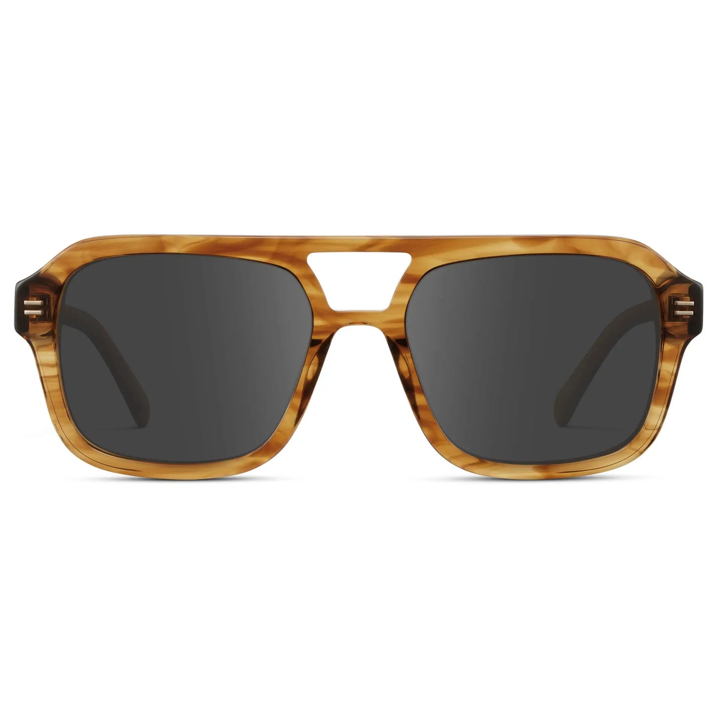 Crystal Brown Grain / Grey || Women's Oversized Square Prescription Sunglasses with Crystal Brown Grain Frame and Grey Lenses on a white background