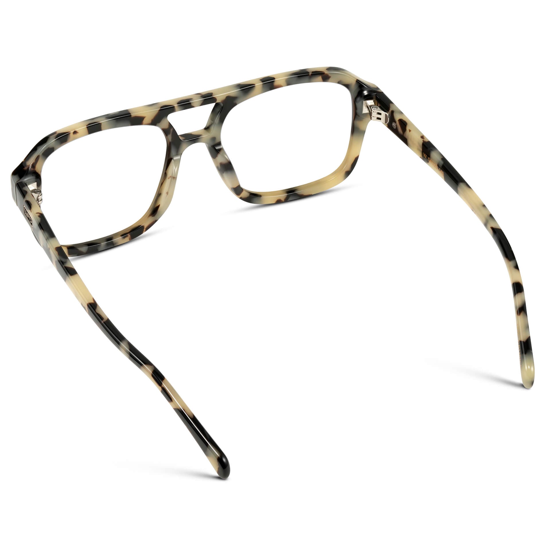 Beige Tortoise || Square Frame Glasses with Clear Prescription Lenses.