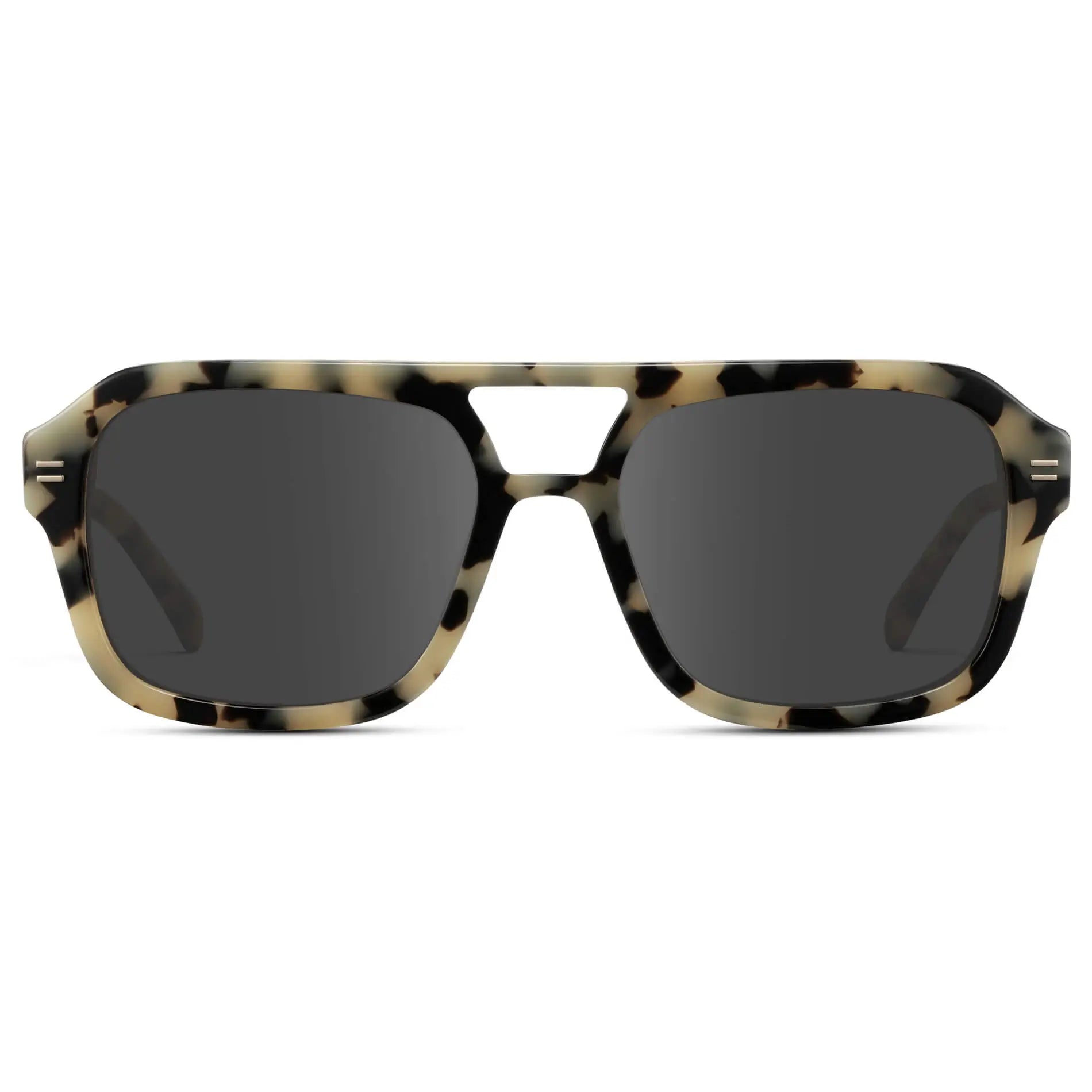 Beige Tortoise / Grey || Women's Oversized Square Prescription Sunglasses with Beige Tortoise Frame and Grey Lenses on a white background
