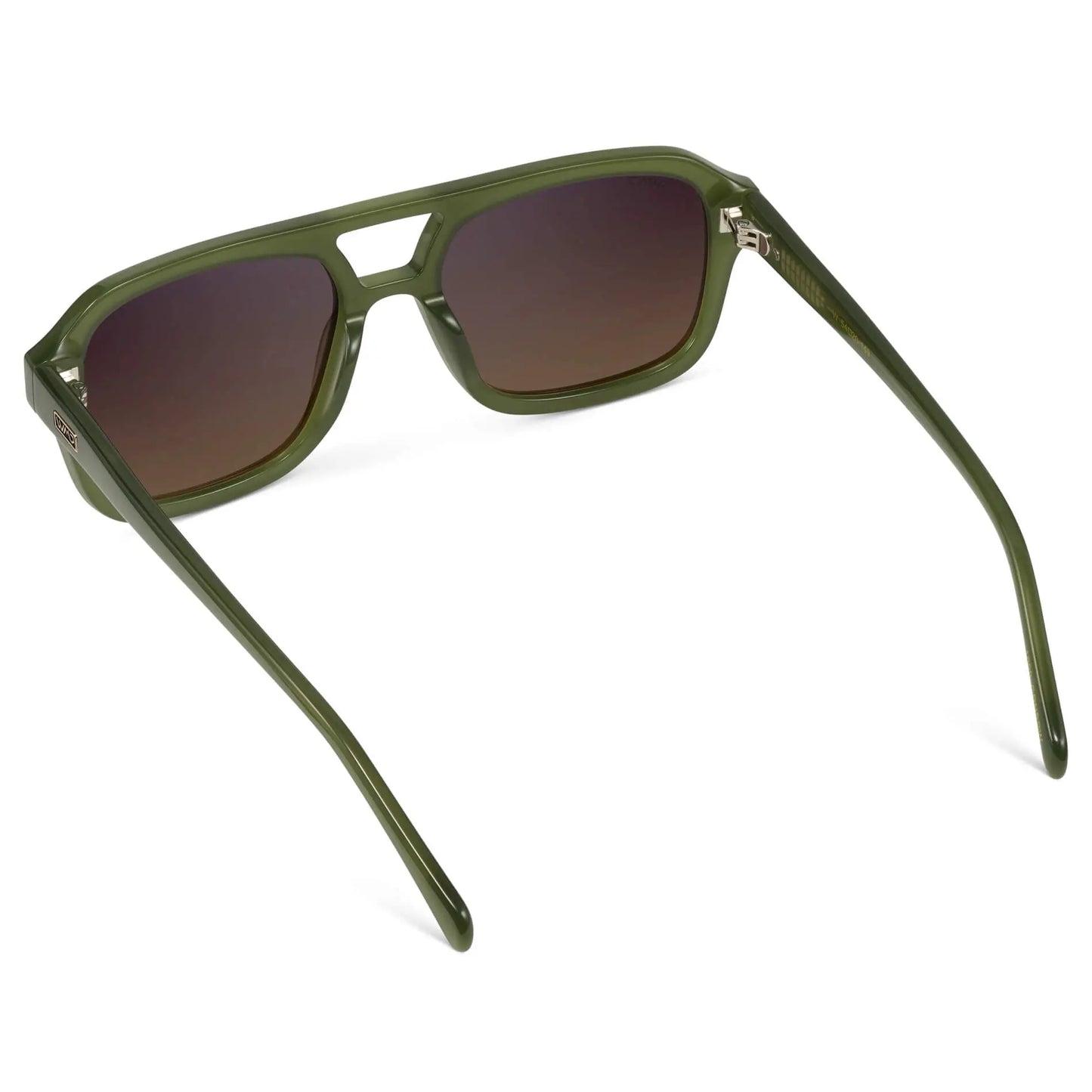 Olive Green / Sunset Gradient Lens || Women's Oversized Square Aviator Sunglasses in Olive Green with Sunset Gradient Lenses