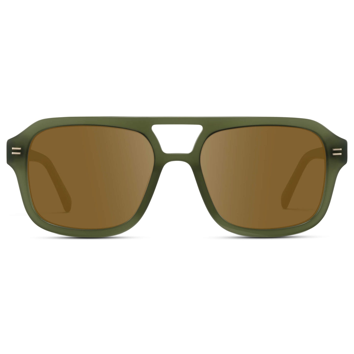 Olive Green / Amber || Oversized Square Prescription Sunglasses