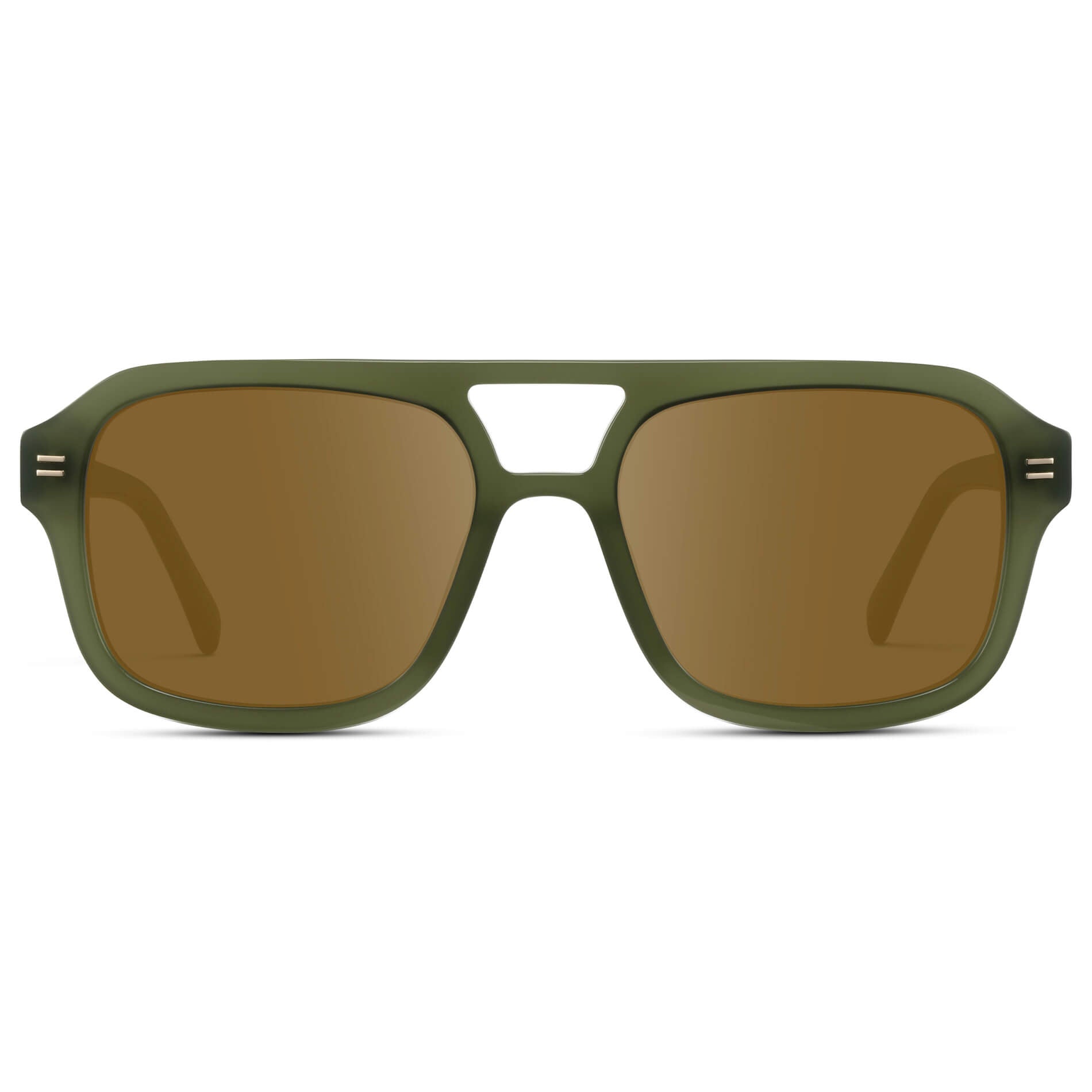 Olive Green / Amber || Oversized Square Prescription Sunglasses