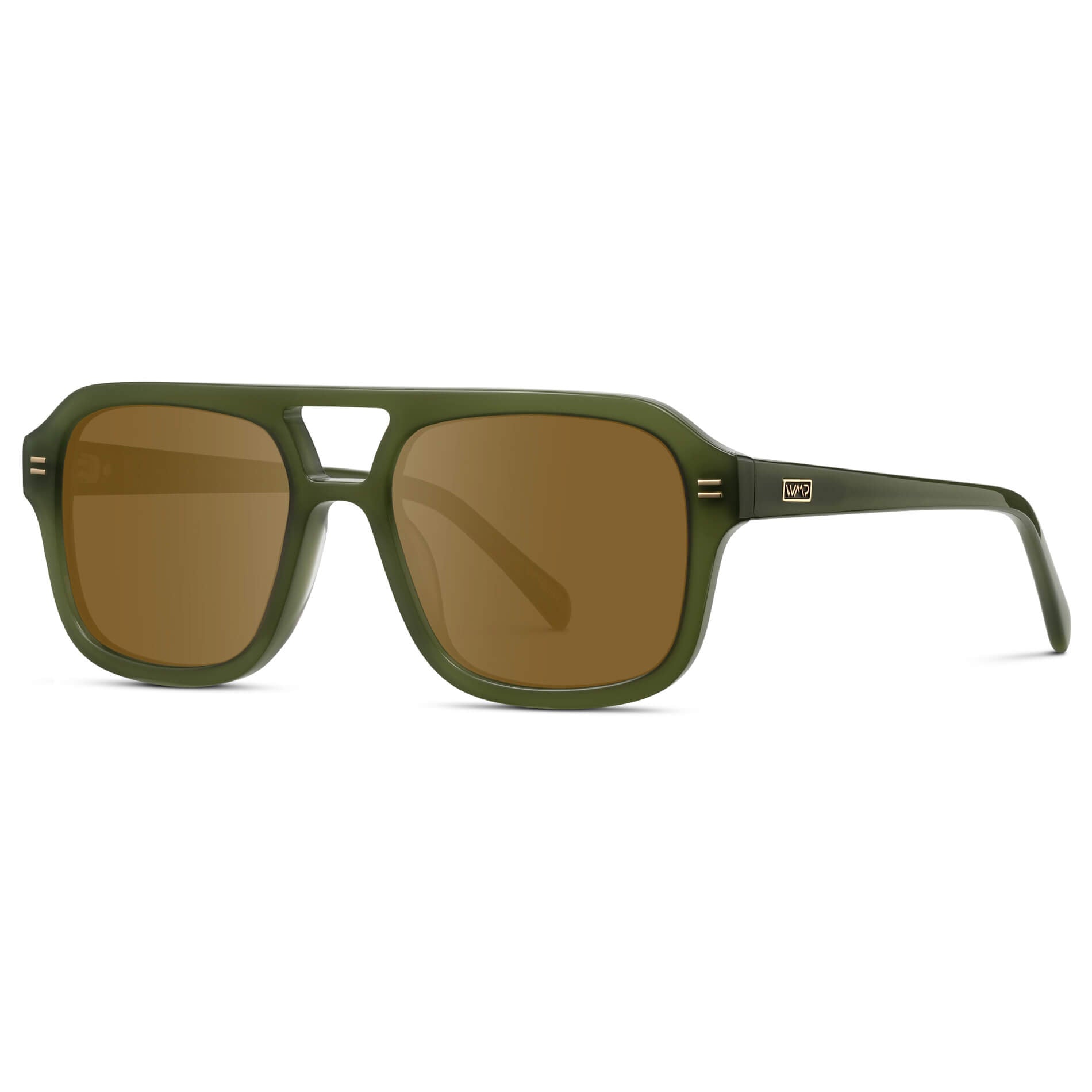 Olive Green / Amber || Oversized Square Prescription Sunglasses