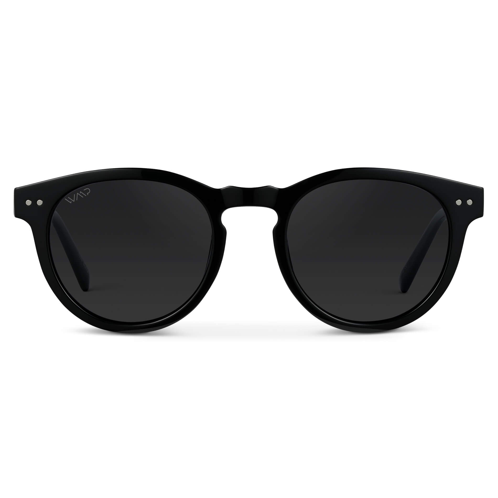 Black Frame / Black Lens || Black Round Frame Sunglasses with Black Polarized Lenses