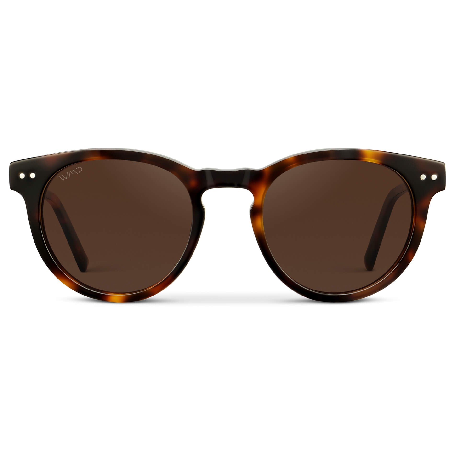 Brown Tortoise / Dark Brown Lens || Brown Tortoise Round Acetate Frame Sunglasses with Dark Brown Polarized Lenses