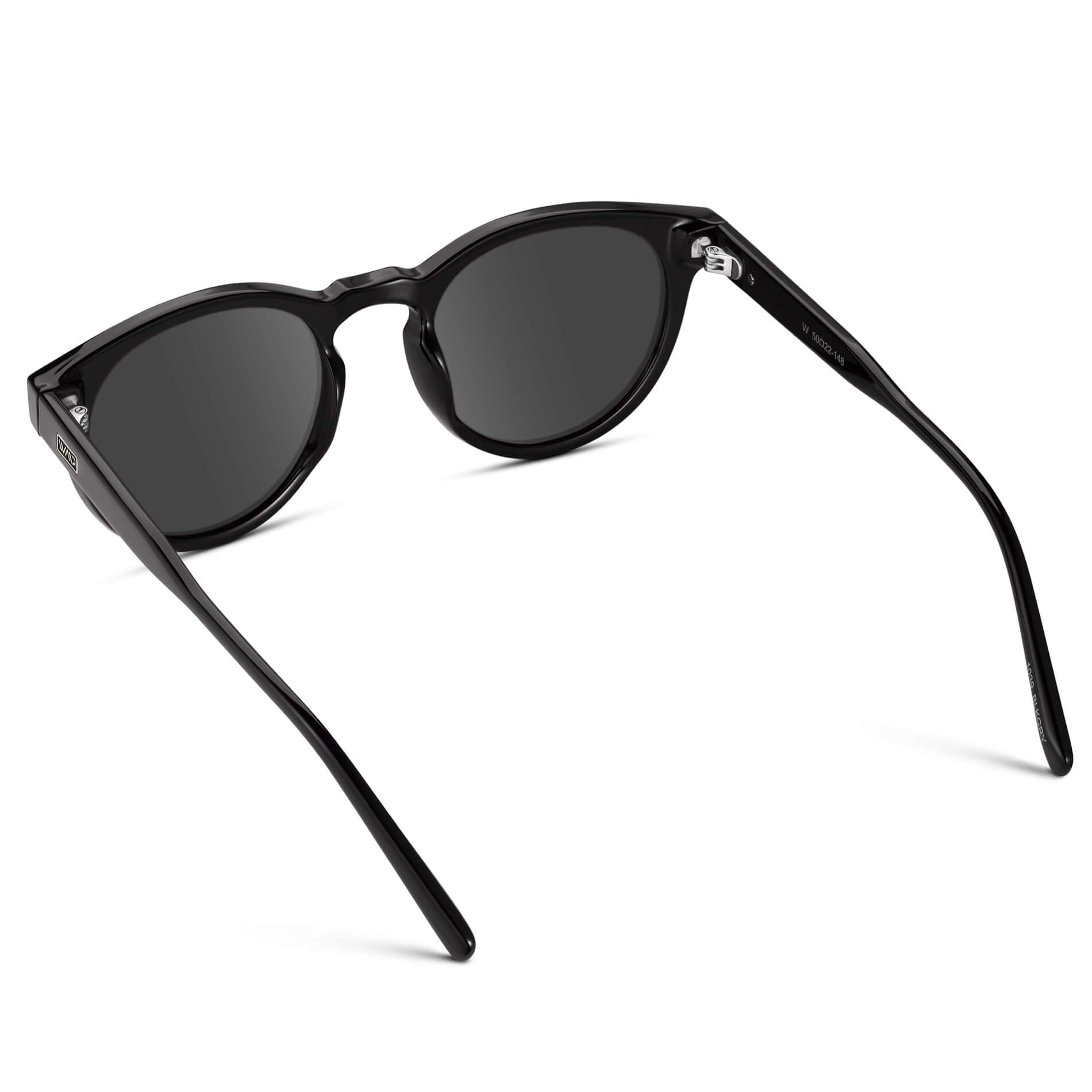 Black / Grey Lens || Black Round Frame Prescription Sunglasses with Grey Lenses