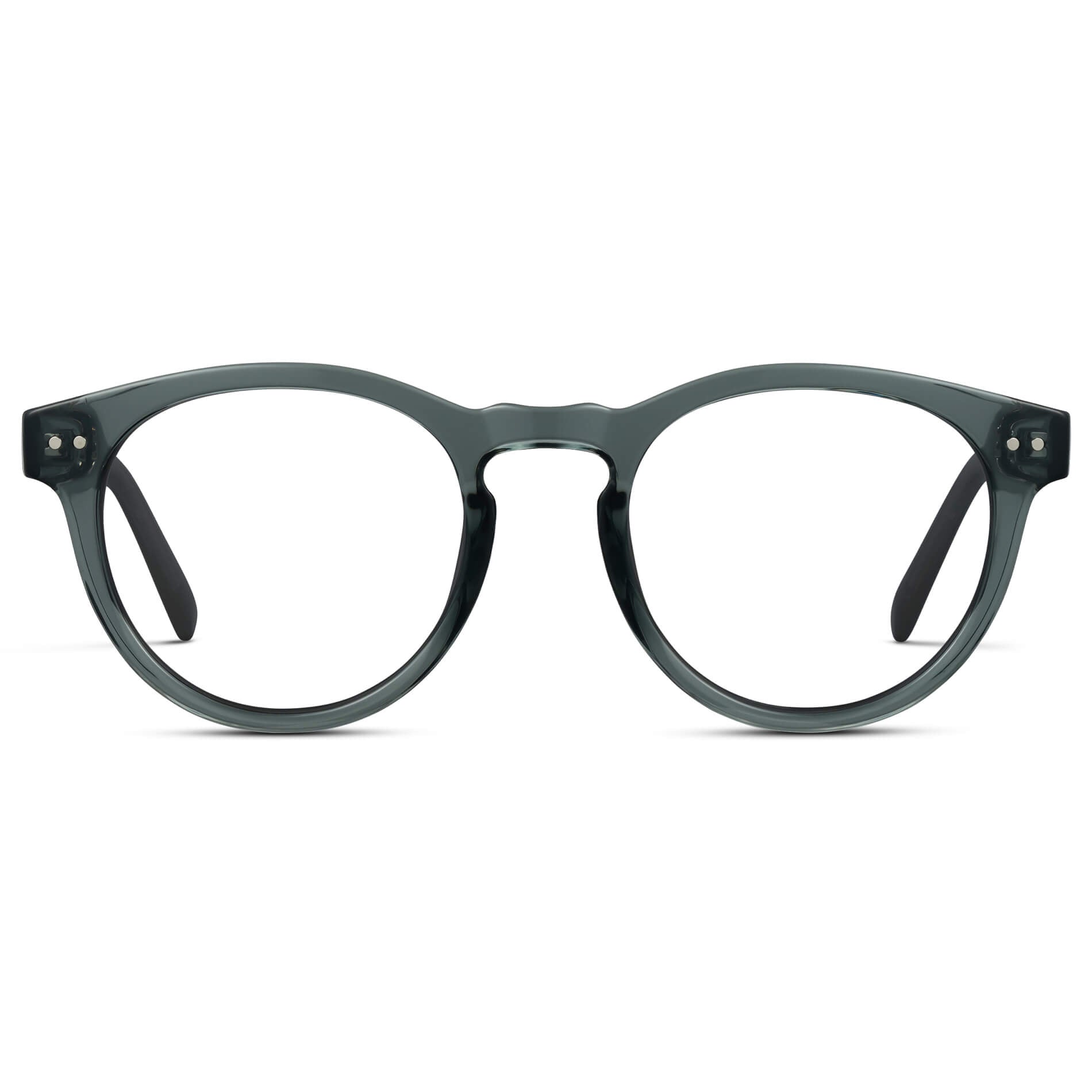 Crystal Blue || Blue Round Frame Prescription Glasses with Clear Lenses