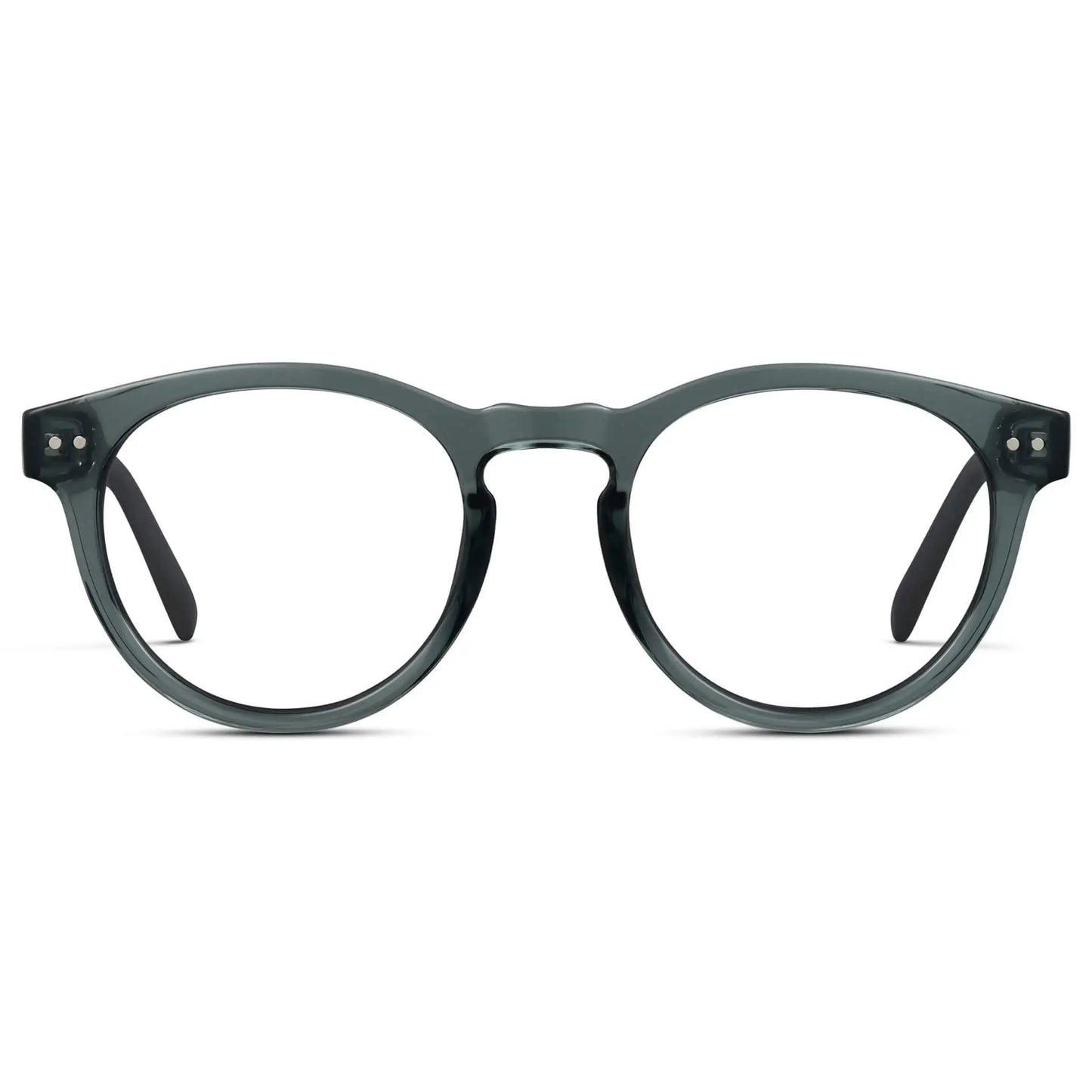 Crystal Blue || Women's Round Prescription Glasses with Crystal Blue Frame and Clear Lenses on a white background