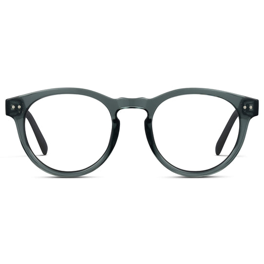Crystal Blue || Blue Round Frame Prescription Glasses with Clear Lenses