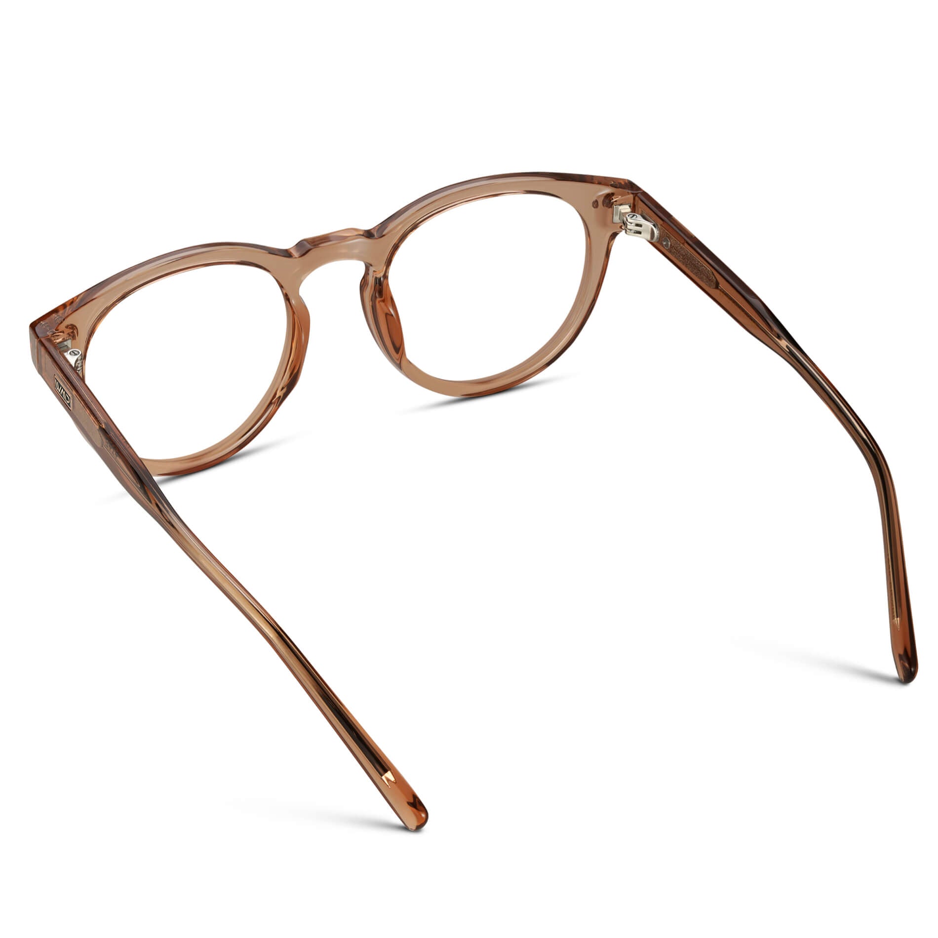 Light Crystal Brown || Brown Round Frame Prescription Glasses with Clear Lenses