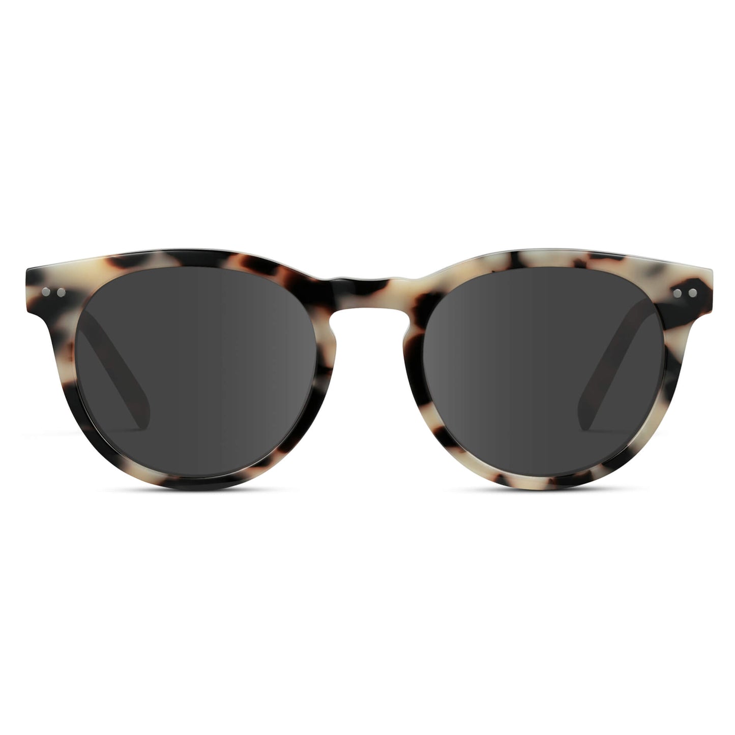 Beige Tortoise / Grey Lens || Tortoise Round Frame Prescription Sunglasses with Grey Lenses
