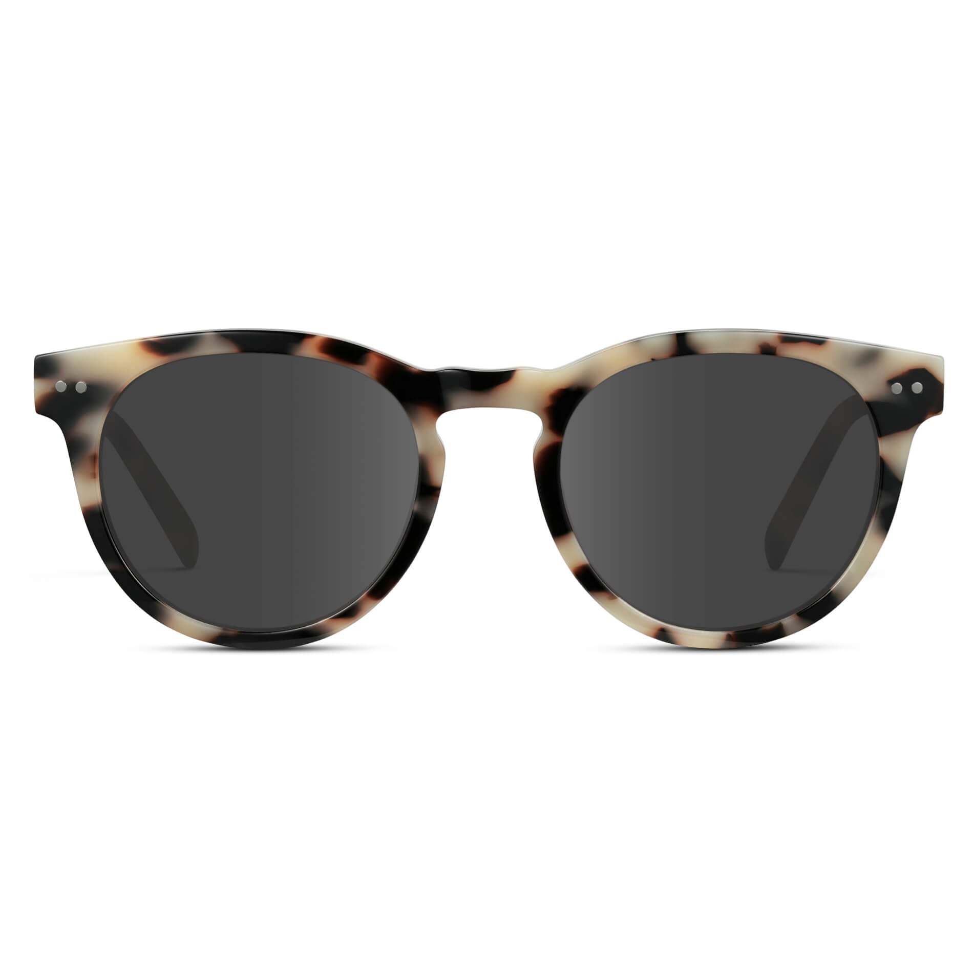 Beige Tortoise / Grey Lens || Tortoise Round Frame Prescription Sunglasses with Grey Lenses