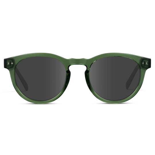Emerald Green / Grey Lens || Emerald Green Round Frame with Grey Prescription Lens