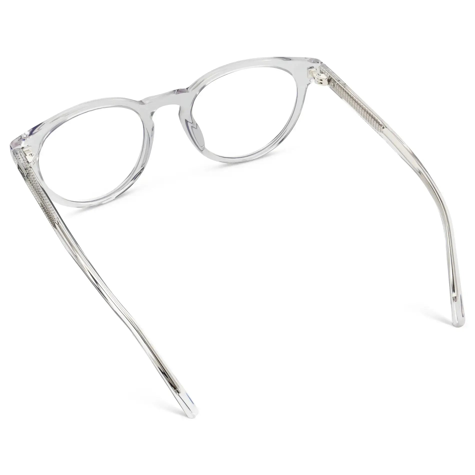 Clear || Women's Round Prescription Glasses with a Clear Acetate Frame and Clear Lens
