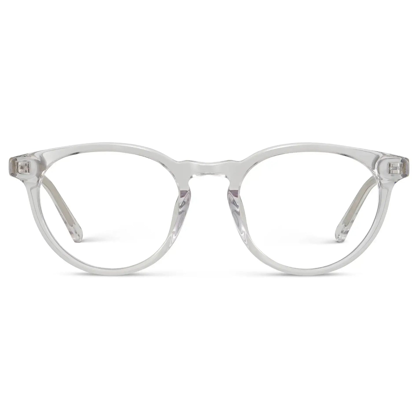 Clear || Women's Round Prescription Glasses with a Clear Acetate Frame and Clear Lens