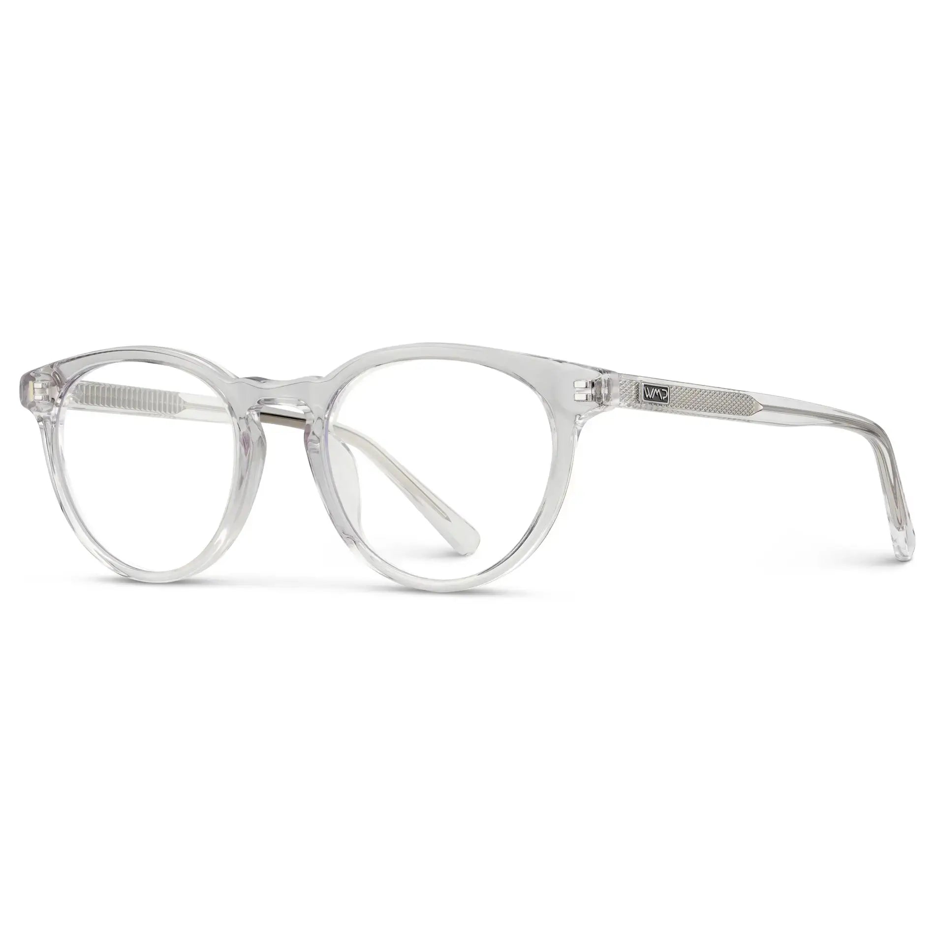 Clear || Women's Round Prescription Glasses with a Clear Acetate Frame and Clear Lens