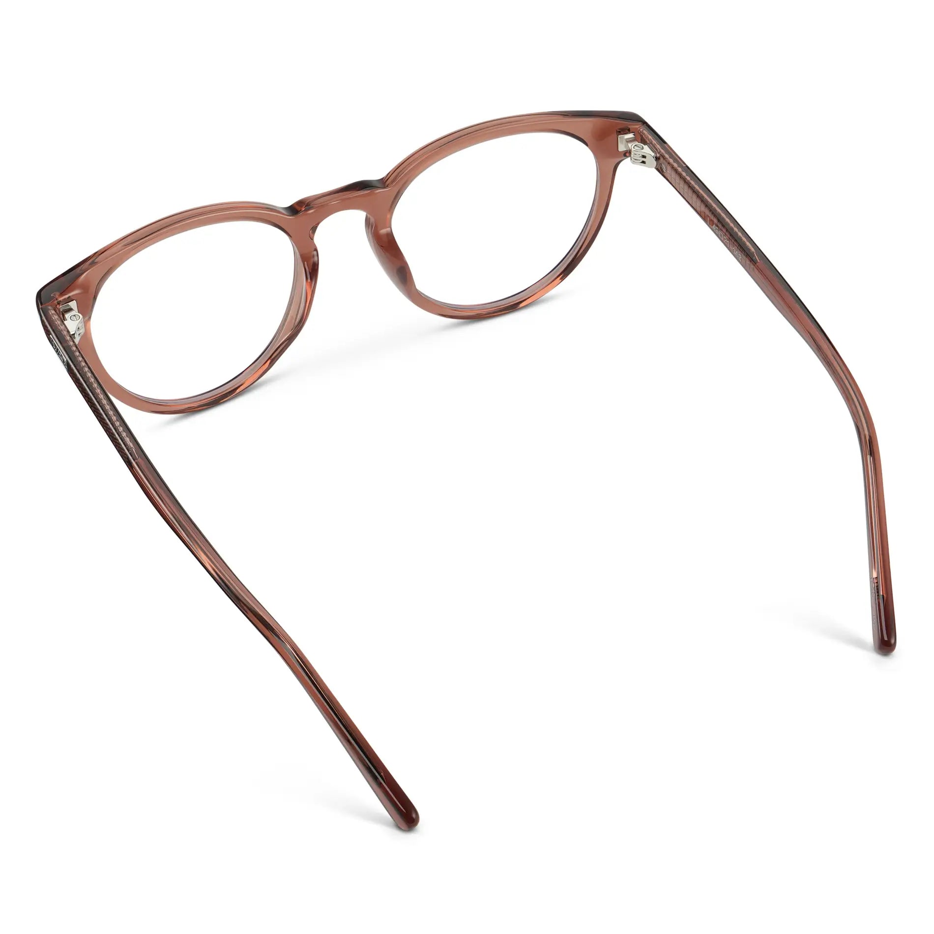 Redbrick Brown || Women's Round Prescription Glasses with a Redbrick Brown Acetate Frame and Clear Lens
