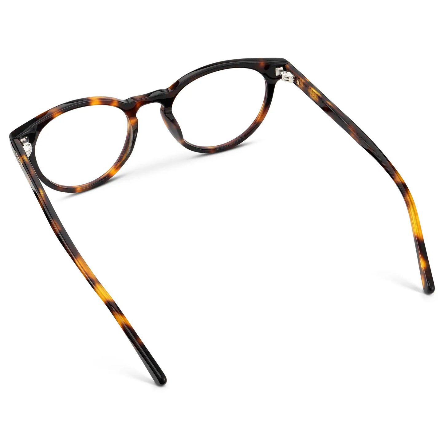 Brown Tortoise || Women's Round Blue Light Blocking Glasses with a Brown Tortoise Acetate Frame and Clear Lens