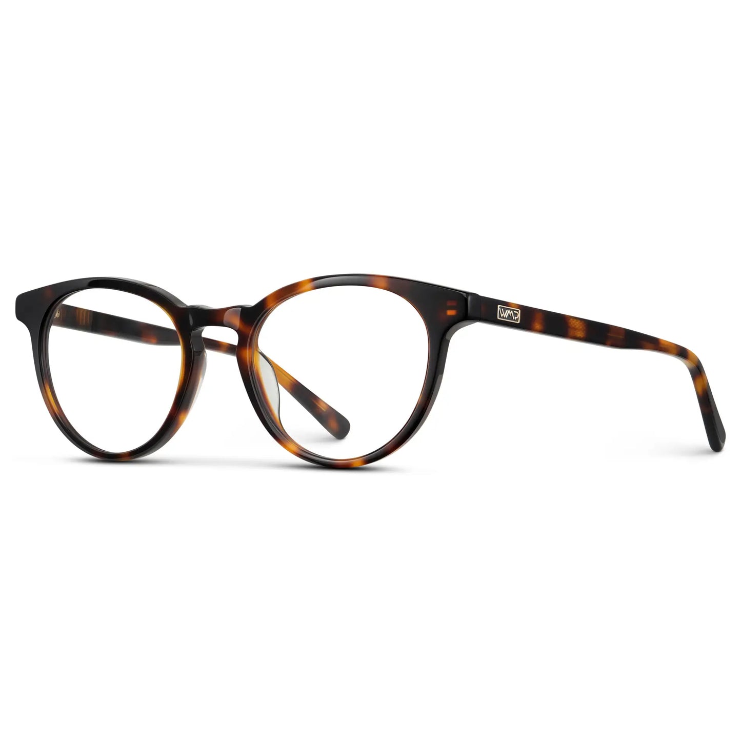 Brown Tortoise || Women's Round Blue Light Blocking Glasses with a Brown Tortoise Acetate Frame and Clear Lens