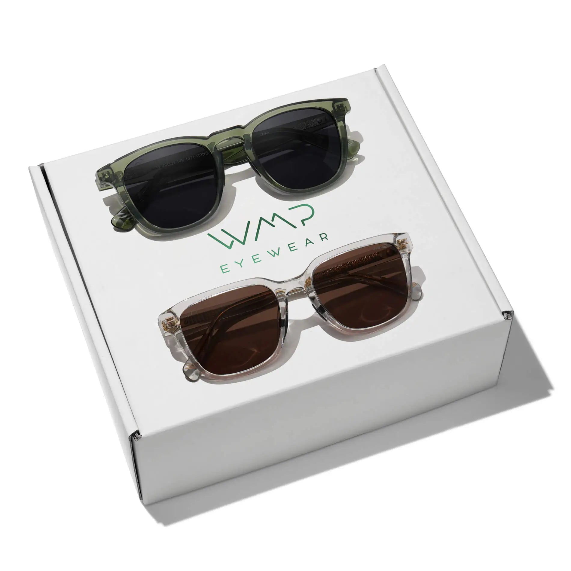 The Drive Kit || Best Selling Men's Golf Styles Wyndham in Crystal Agave Green/Black Lens and Woods in Crystal Ice Grey/Brown Lens combined in a gifting kit
