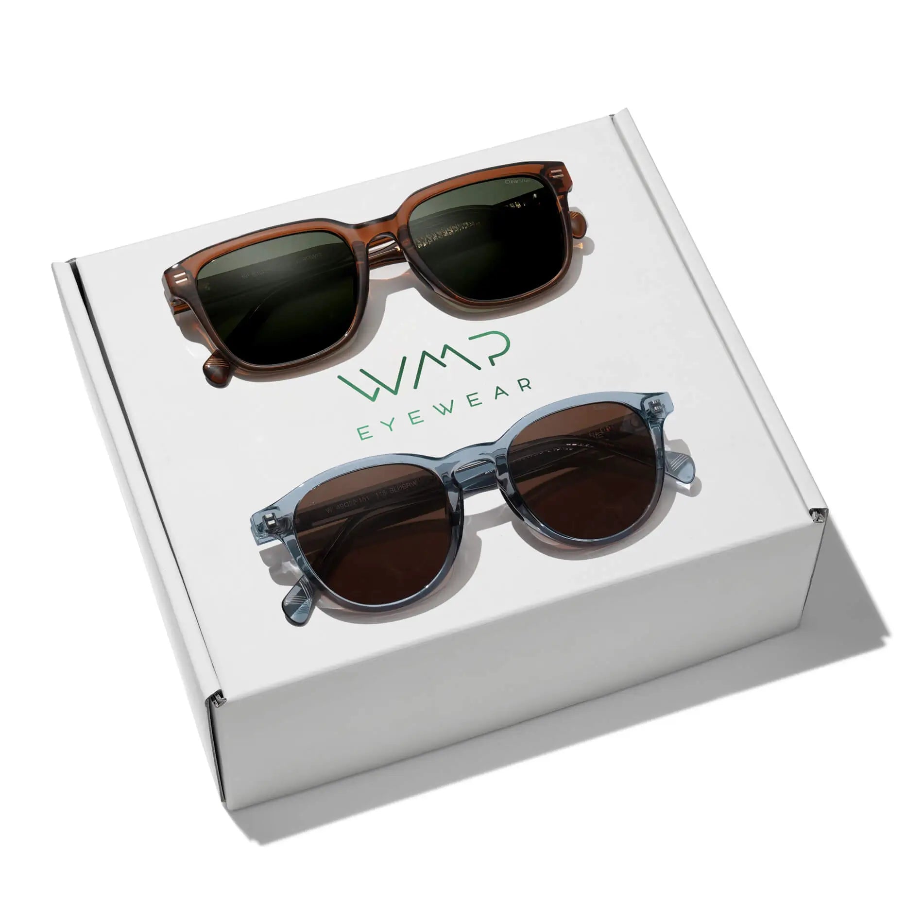 The Par Kit || Best Selling Men's Golf Styles Woods in Canyon Brown/Smoke Green Lens and Birdie in Denim Blue/Brown Lens combined in a gifting kit