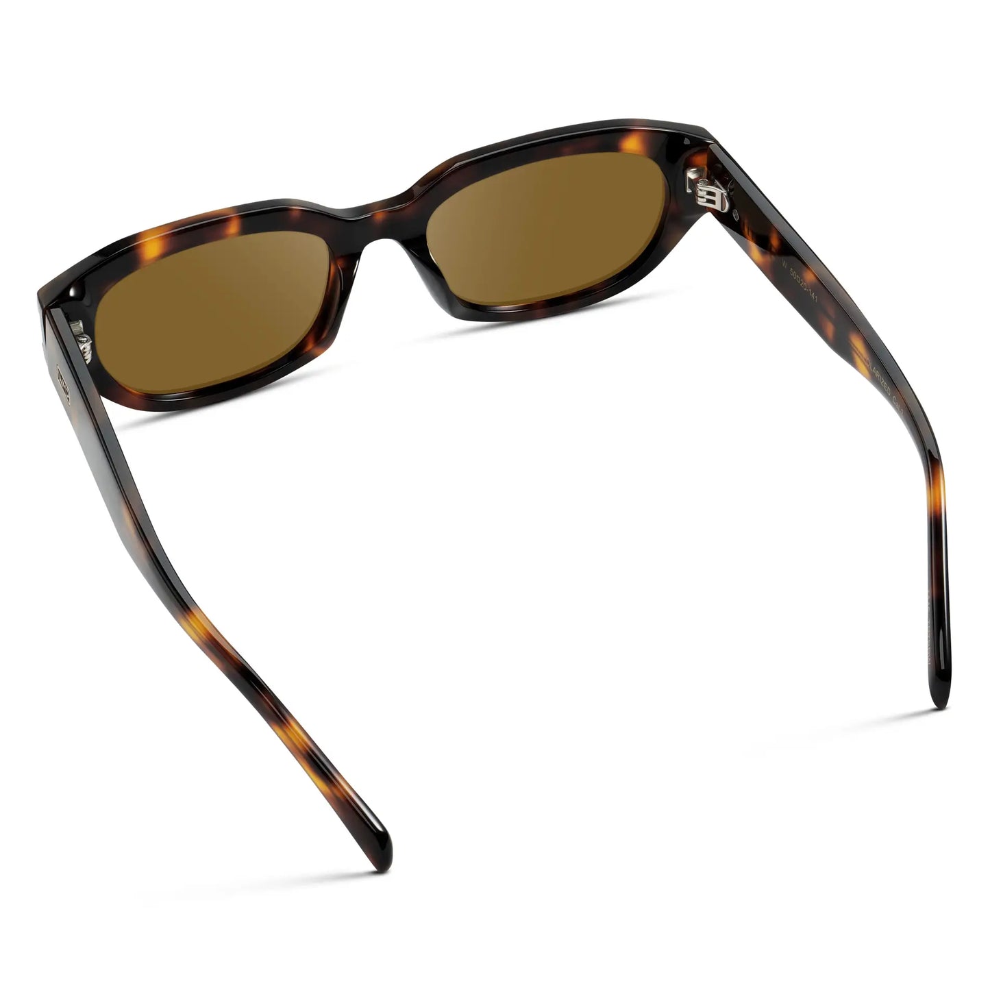 Brown Tortoise / Amber || Back view of Women's Oval Prescription Sunglasses with Brown Tortoise Frame and Amber Lenses on a white background